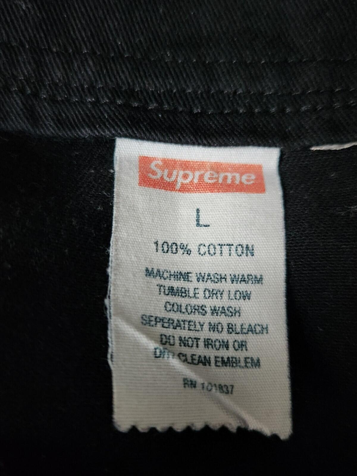 FW13 Supreme Baseball Shirt Chenille S logo Black L Large Jersey Vintage 2013