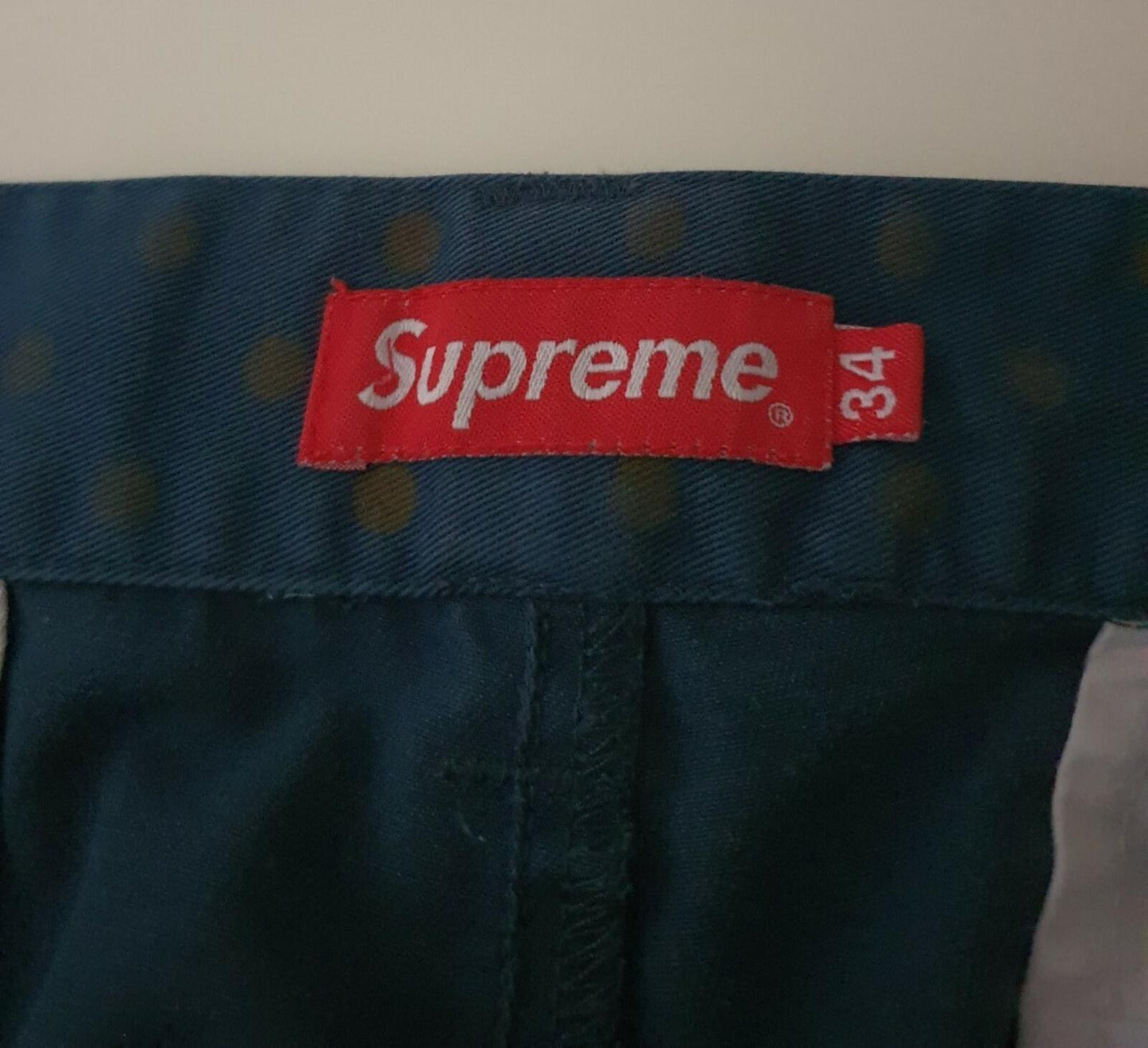 FW18 Supreme Work Pant Light Navy Polka Dot Size 32 W32 L30