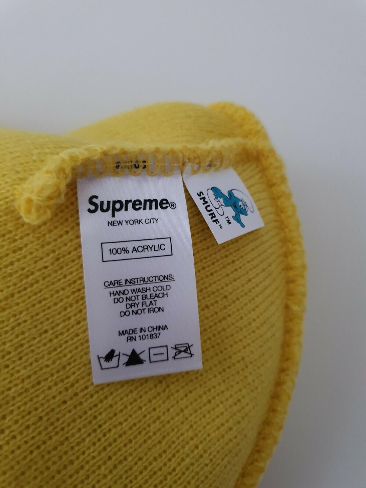 FW20 Supreme x Smurfs beanie Yellow Hat