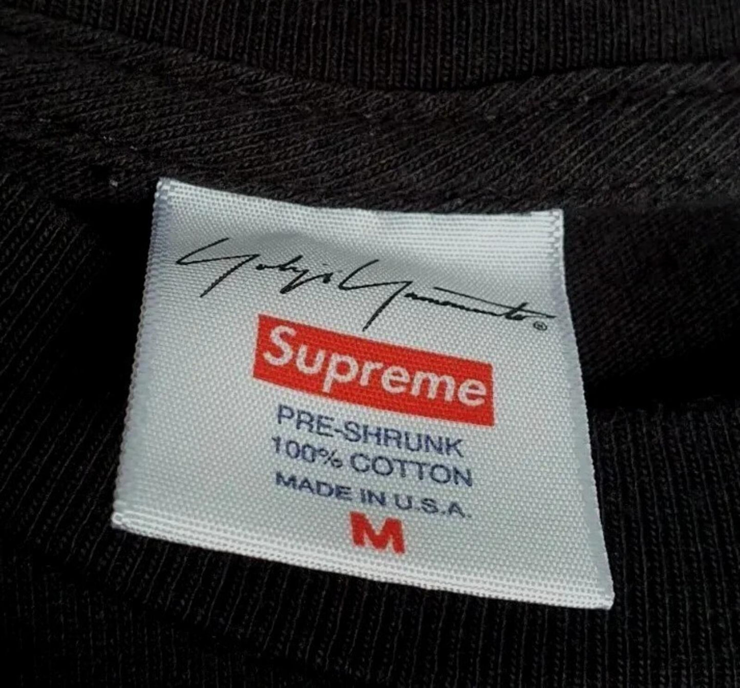 FW20 Supreme x Yohji Yamamoto Logo tee Black T-shirt M medium Made In USA