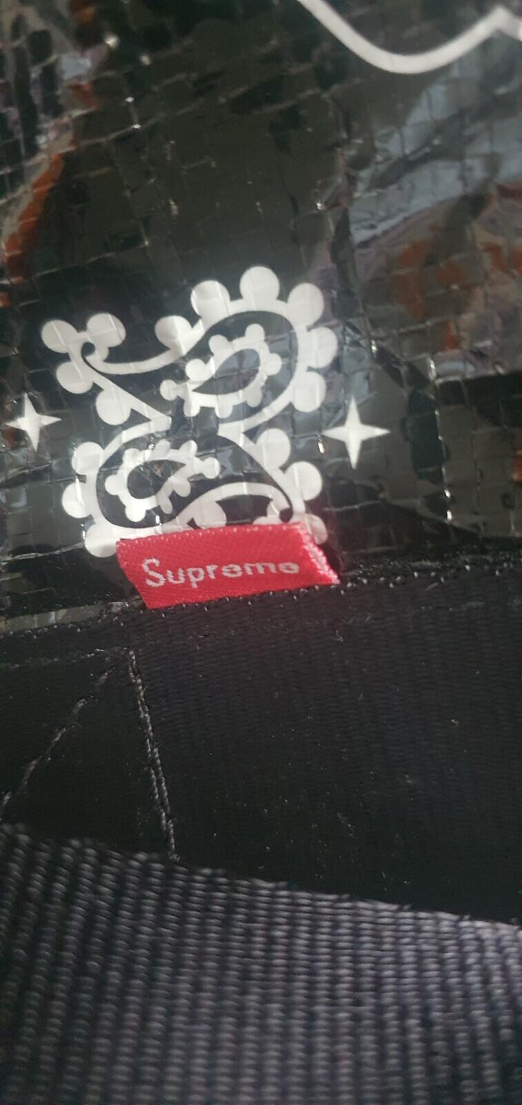SS21 Supreme Bandana Tarp small duffle bag black 17L water resistant duffel