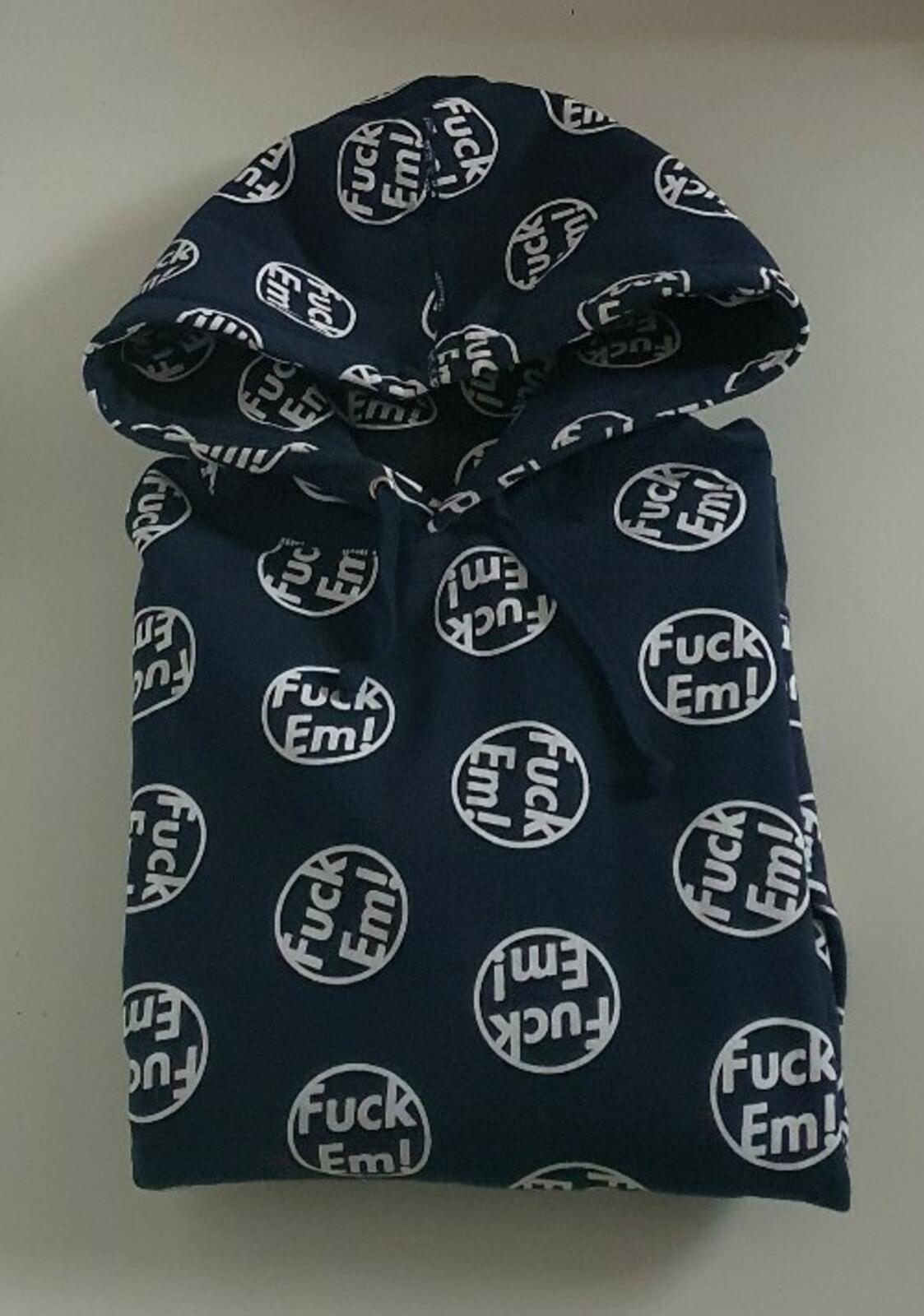 FW14 Supreme *uck Em! Navy hooded sweatshirt + shorts size M medium S small Set