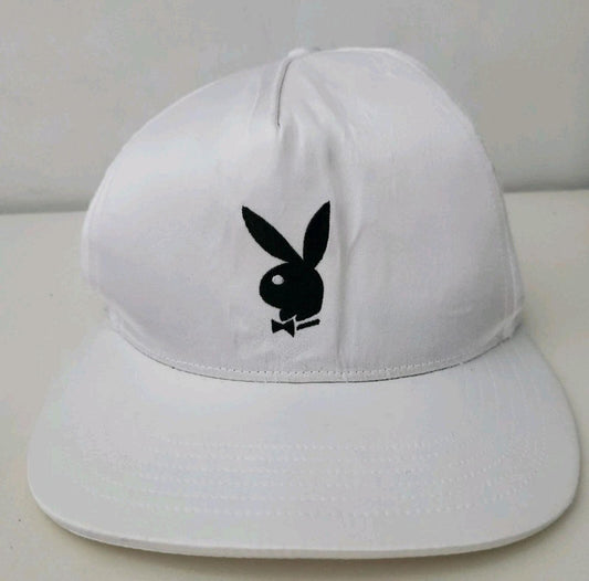 Gorra SS16 Supreme Playboy Satin 5 Paneles blanca 2016 made in USA
