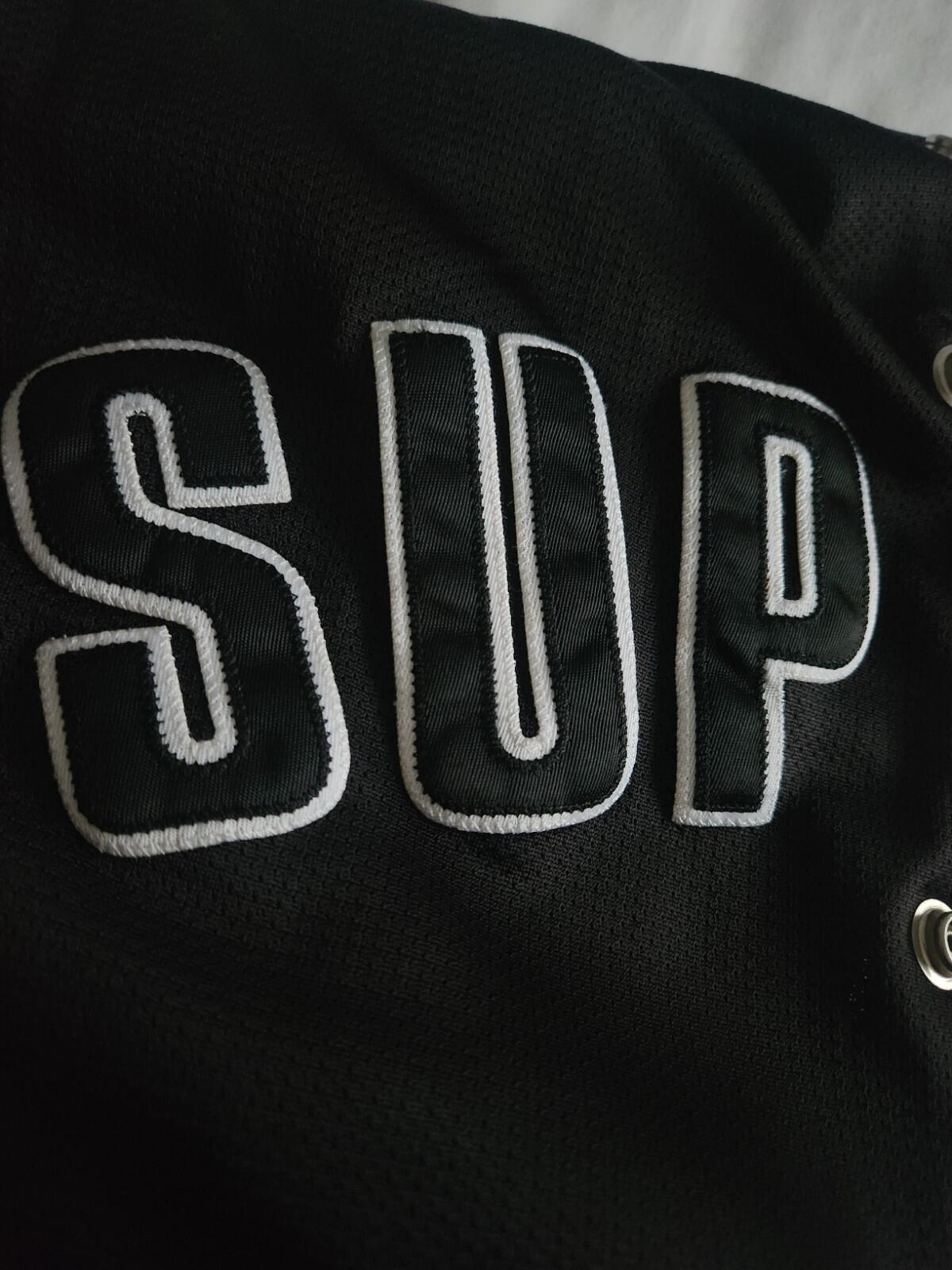 SS15 Supreme Mesh Nylon Varsity Jacket Black Size M