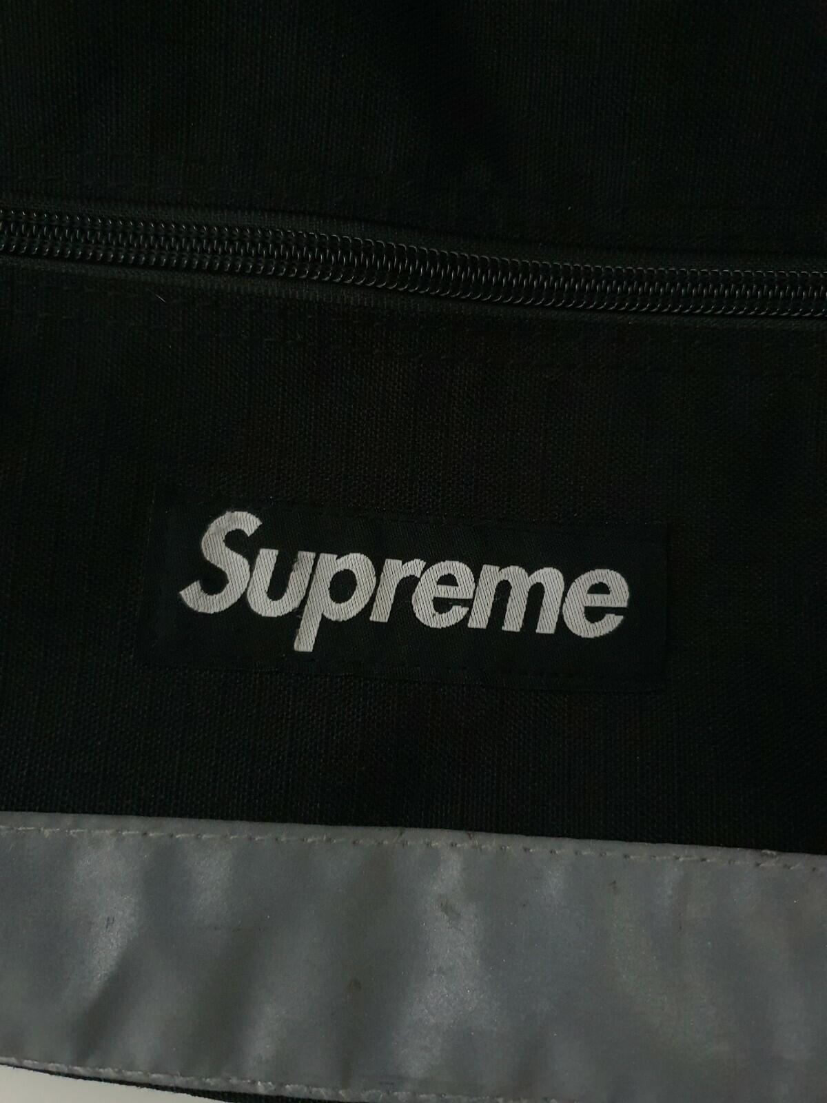 FW14 Supreme Hi Vis black duffle bag box logo Cordura messenger reflective Rare