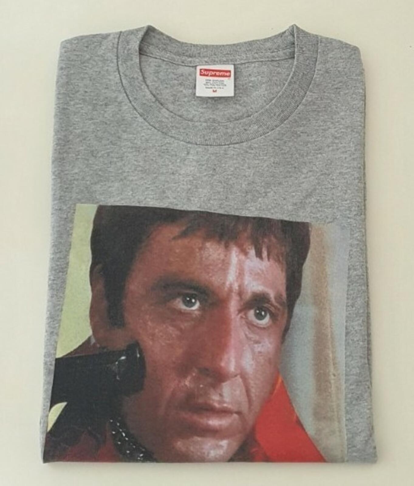 FW17 Supreme x Scarface Shower tee heather grey T-shirt M medium Tony Montana
