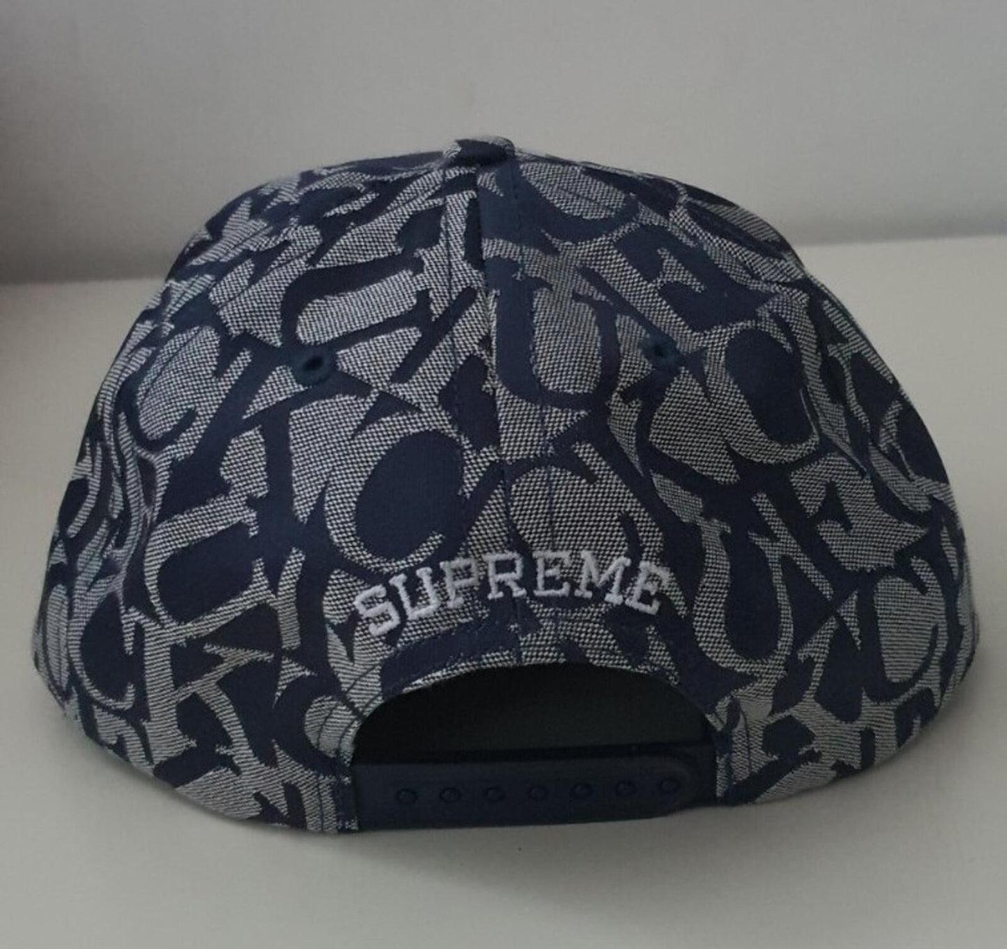 FW17 Supreme F UCK Jacquard 6-Panel Navy Cap Blue Hat New