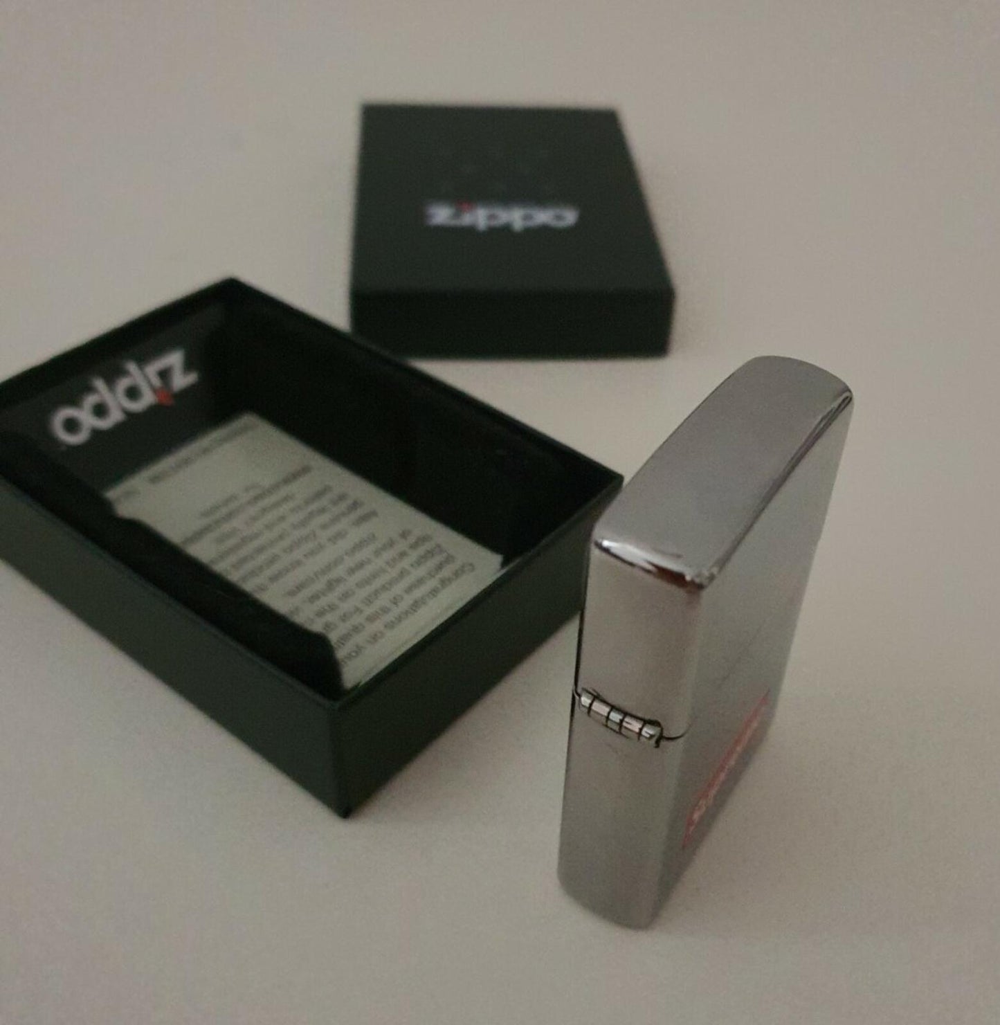 FW15 Supreme Engraved Stripe Zippo silver lighter Rare Accessory