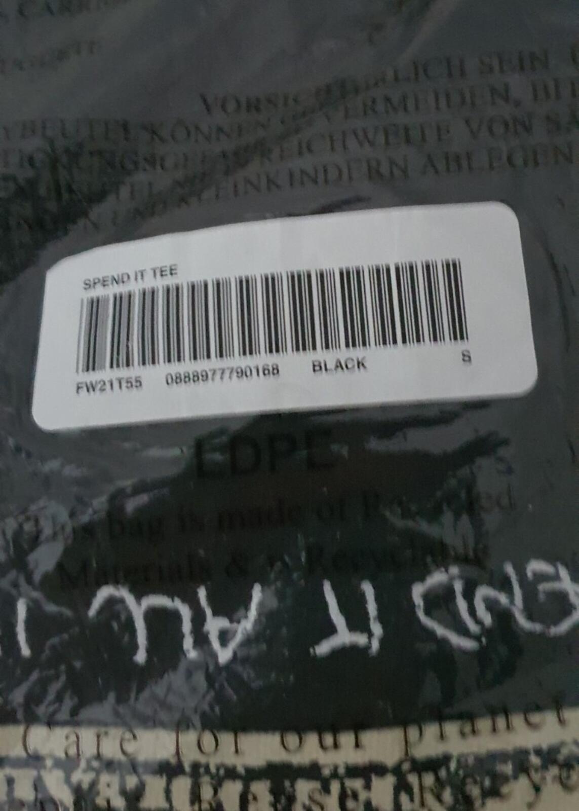 FW21 Supreme Spend It T-Shirt Schwarz Größe S Small Weihnachten