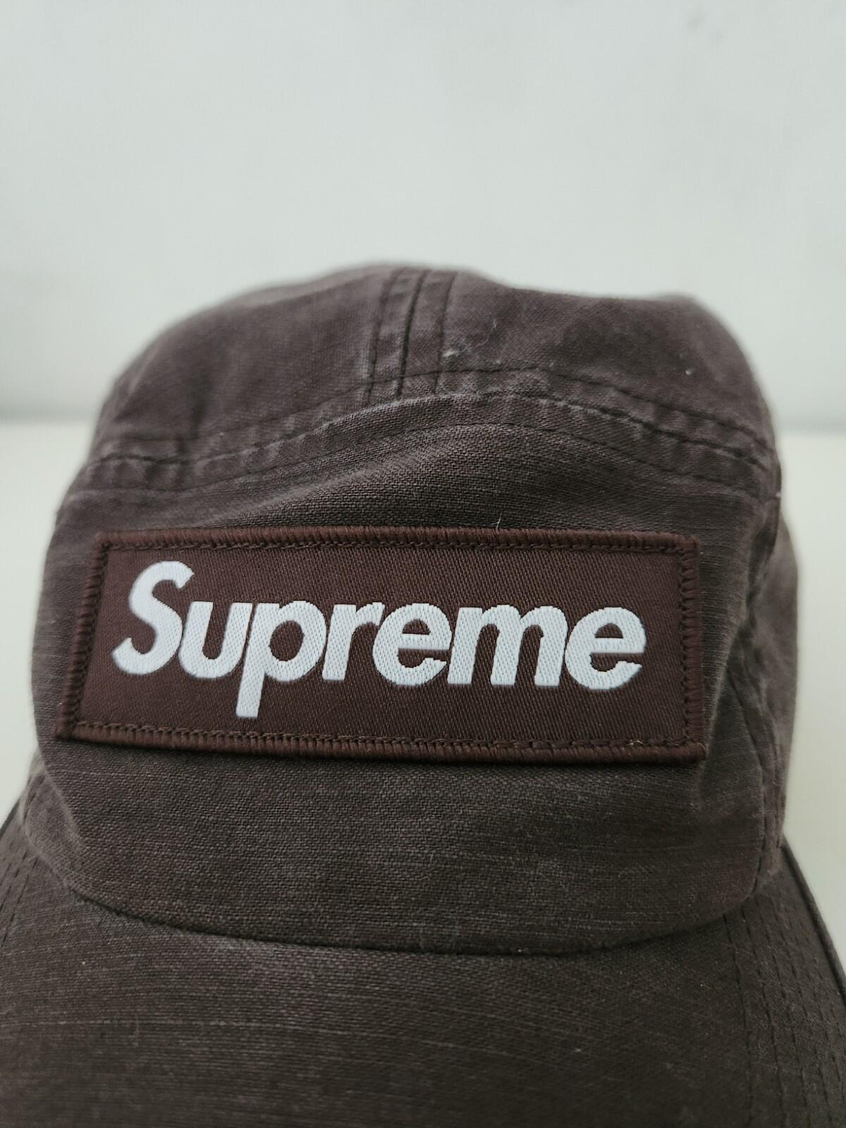FW22 Supreme Military Camp Cap Hat Brown Box logo