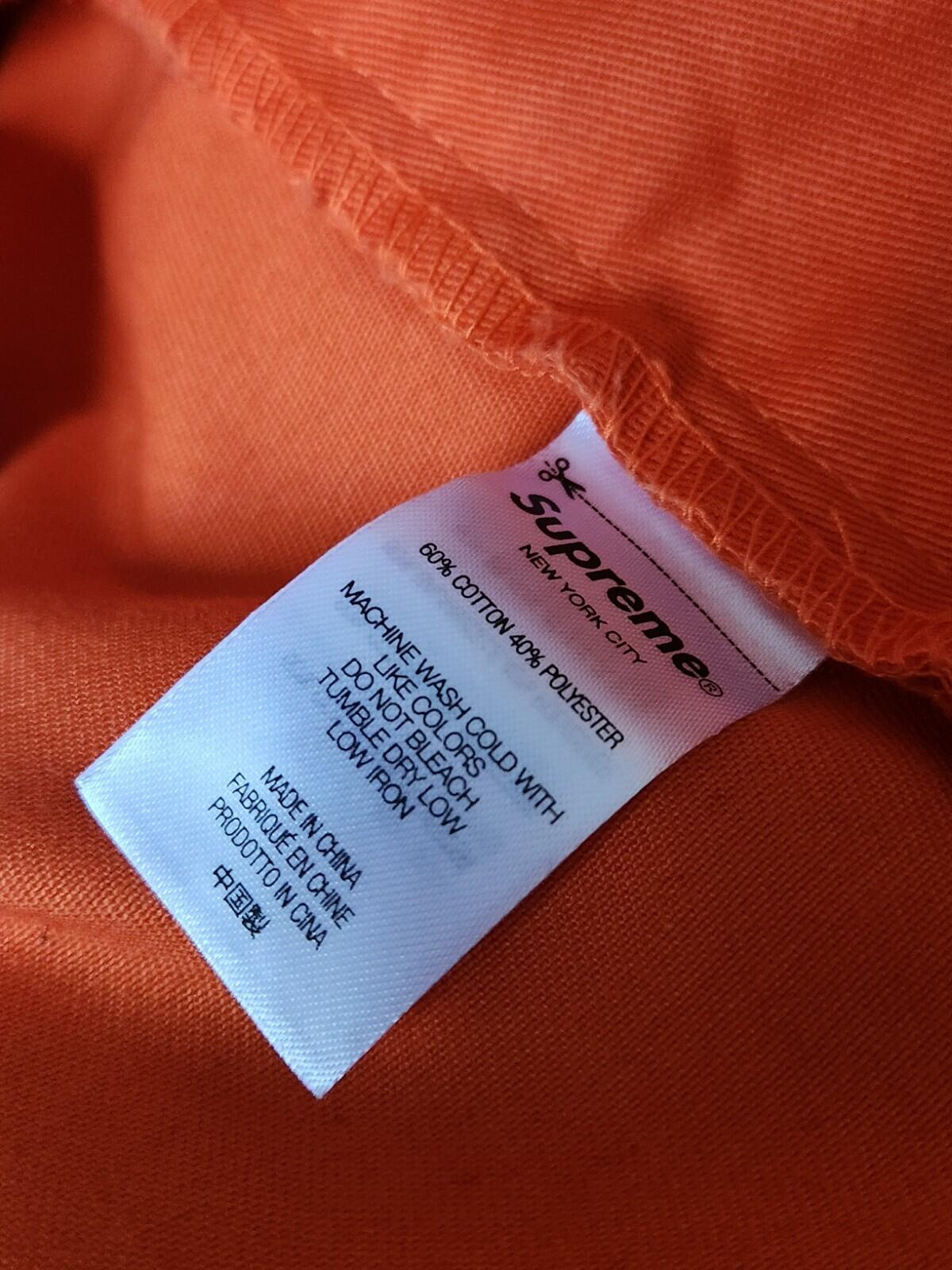 FW21 Supreme work pant size 32 Orange trousers pants W32 L32