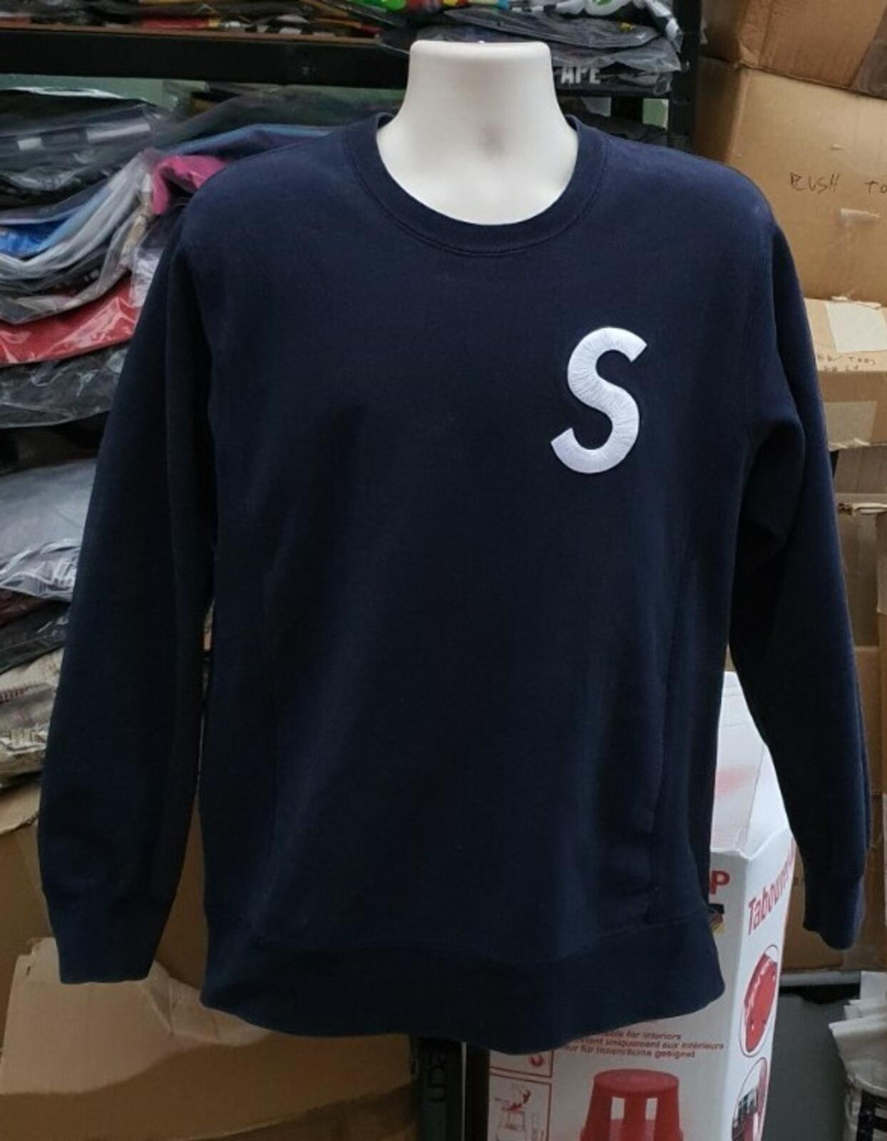 SS16 Supreme S Logo navy crewneck size L large sweatshirt Jumper