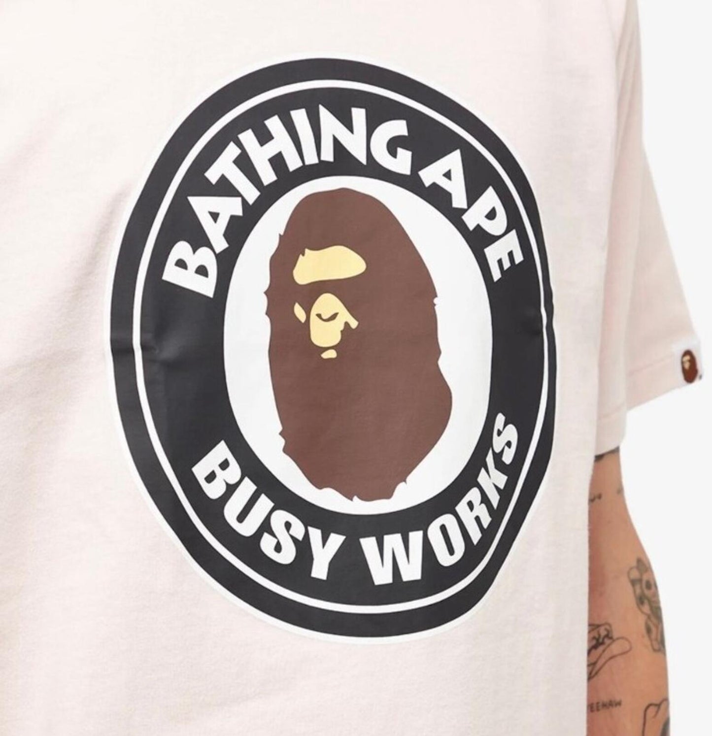 SS22 A BATHING APE Colors Busy Work tee size S small pink T-shirt BAPE New