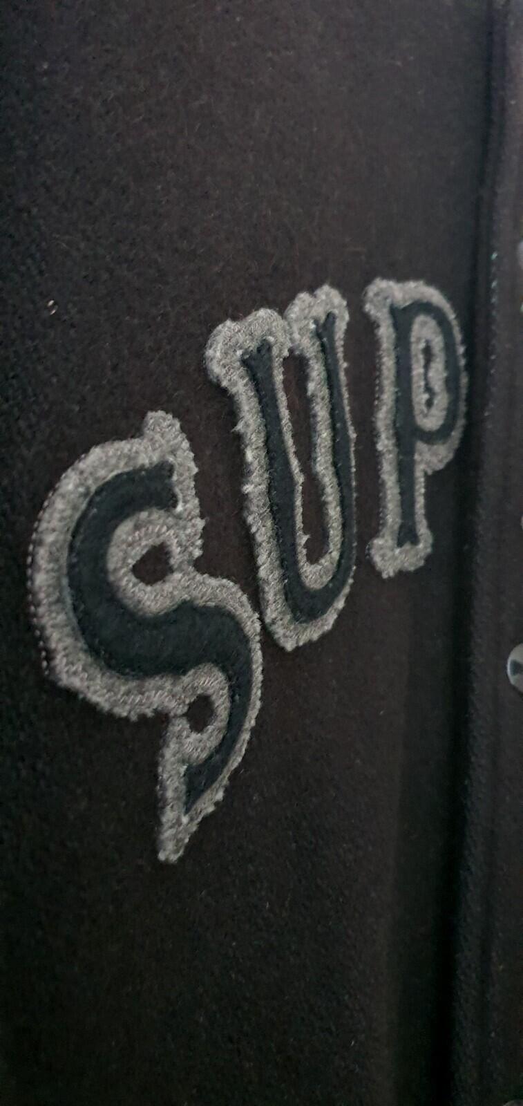 FW05 Supreme Empire State Wool Varsity Jacket Black Size L