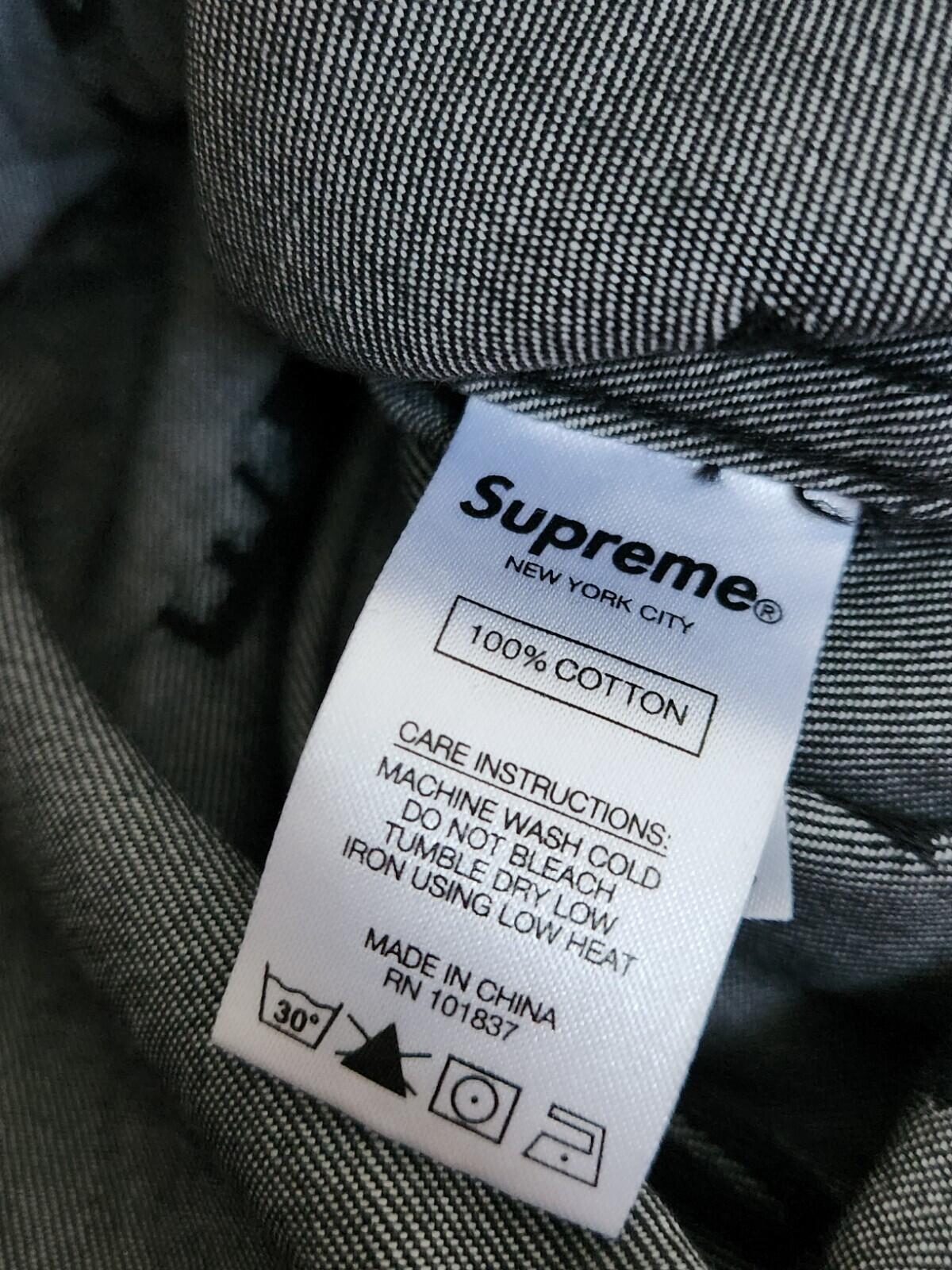 FW20 Supreme Stripe Logo Jacquard Denim Langarmhemd