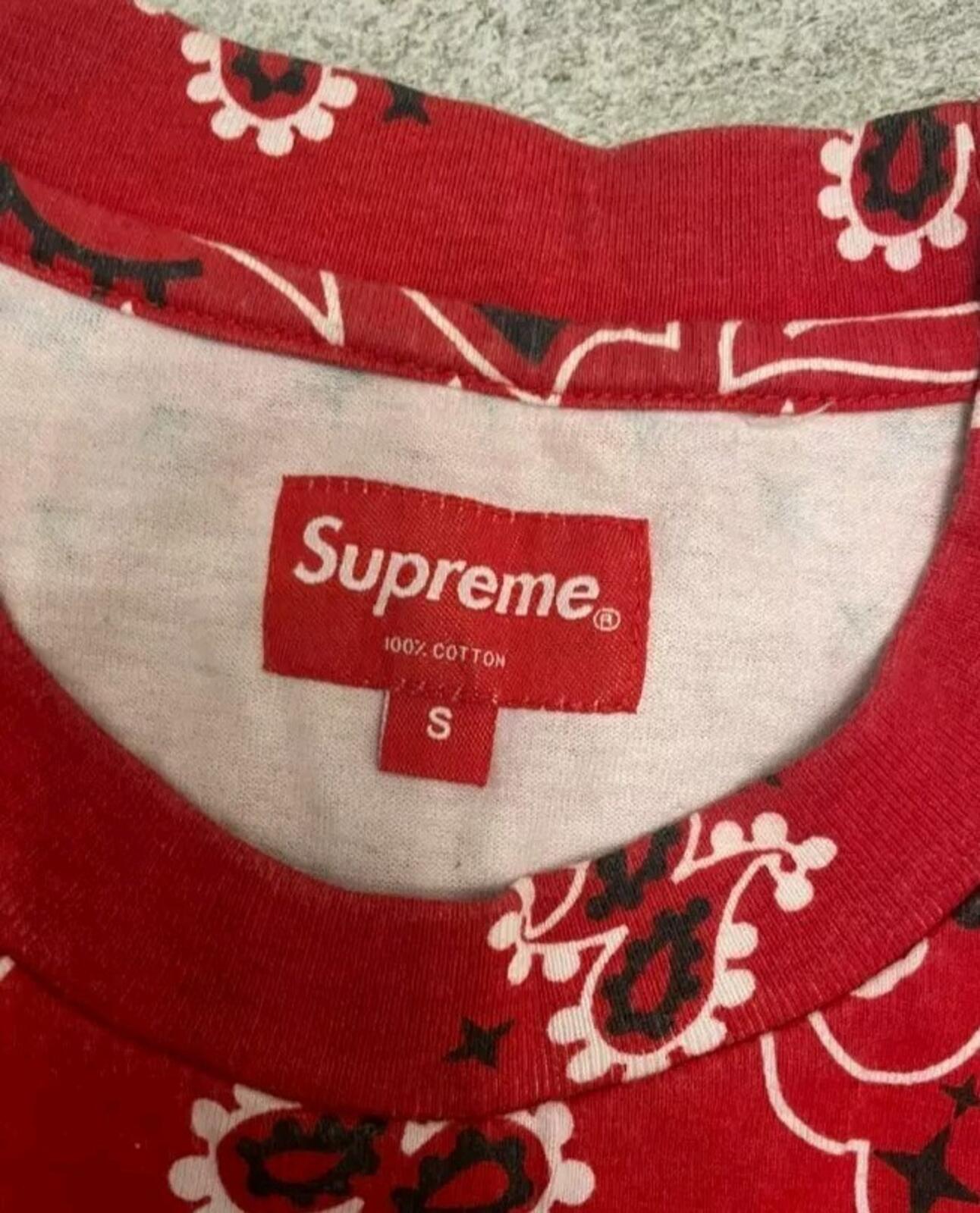 SS21 Supreme Small Box Logo Tee Red Bandana Size M