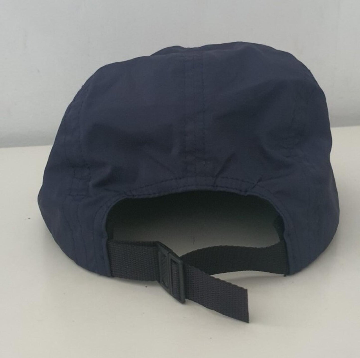 FW17 Supreme Liquid Metal Logo Camp Cap Navy