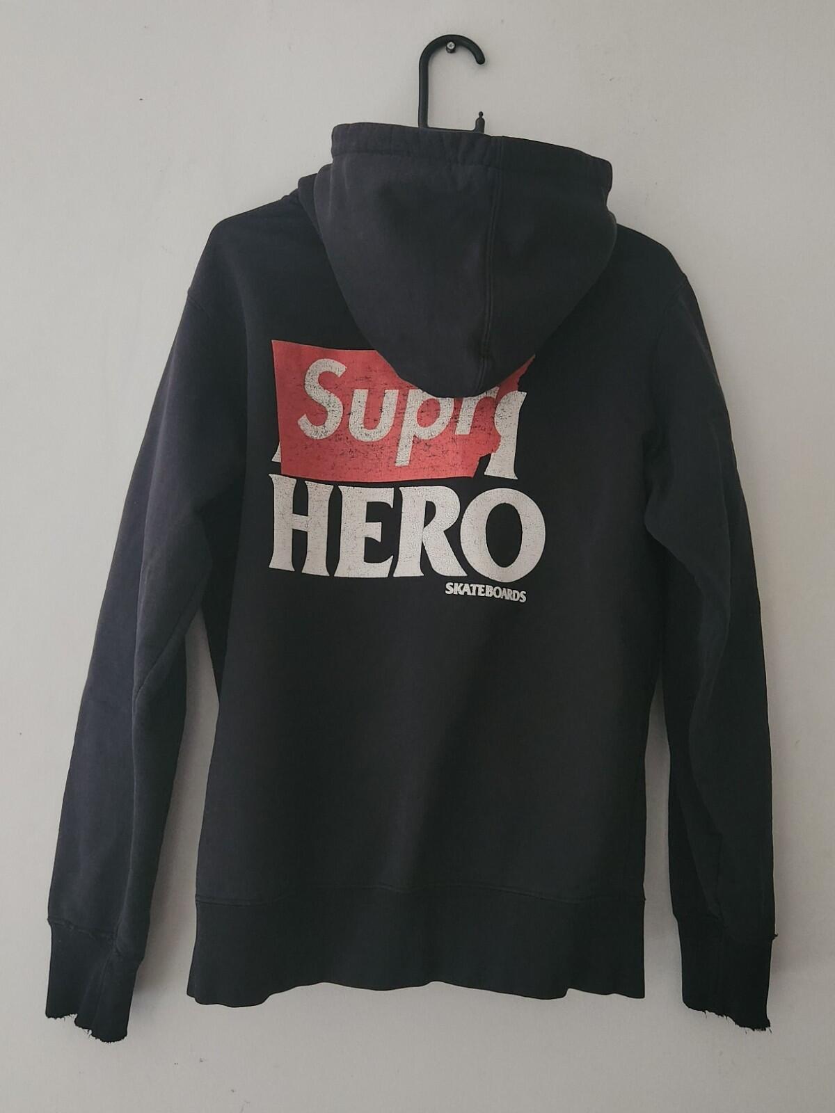 SS14 Supreme Antihero Hooded Zip Up Hooded Sweatshirt black hoodie M medium 2014