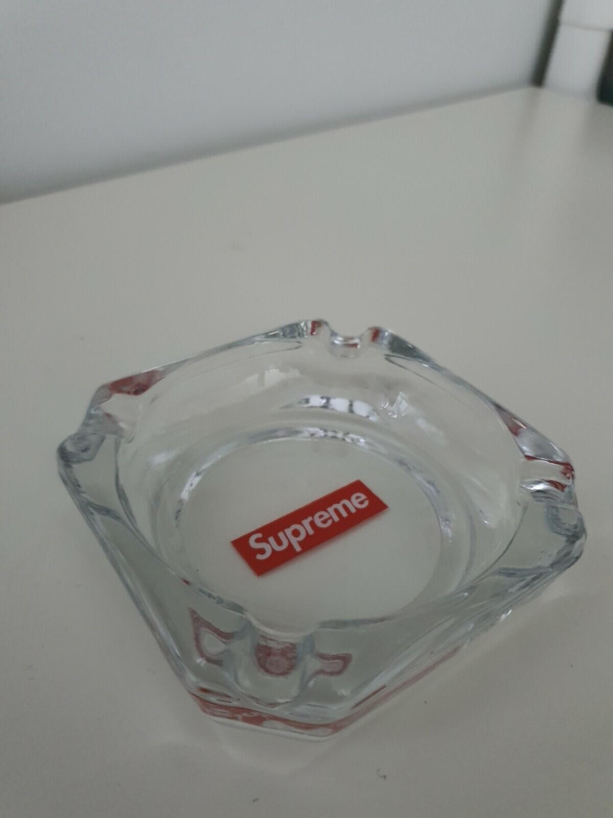 FW08 Supreme Clear glass ashtray box logo Very Rare Accessory 2008