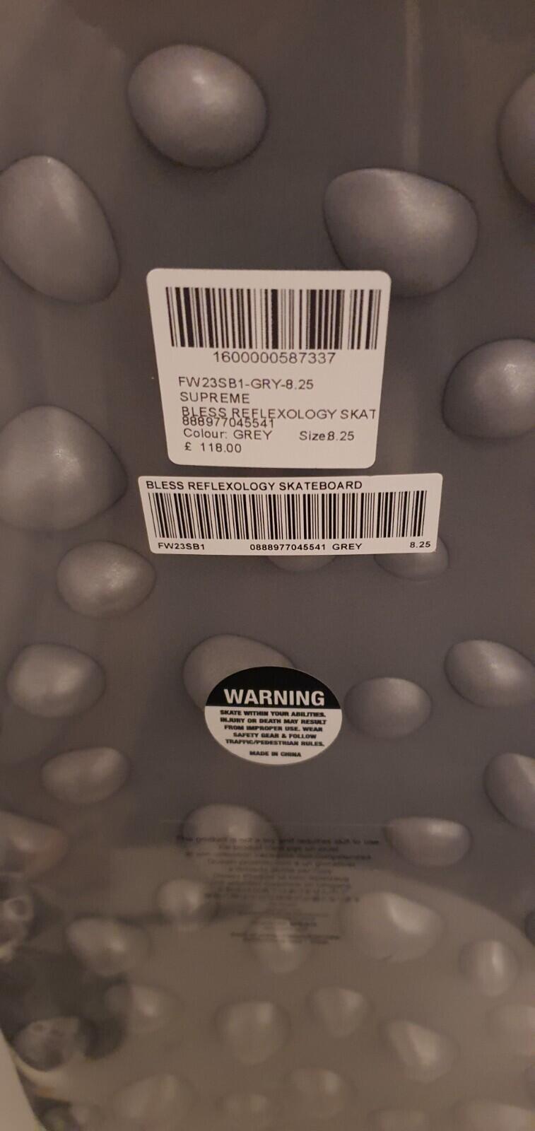 FW23 Supreme Supreme Bless Reflexology Skateboard Silver Size 8.25"
