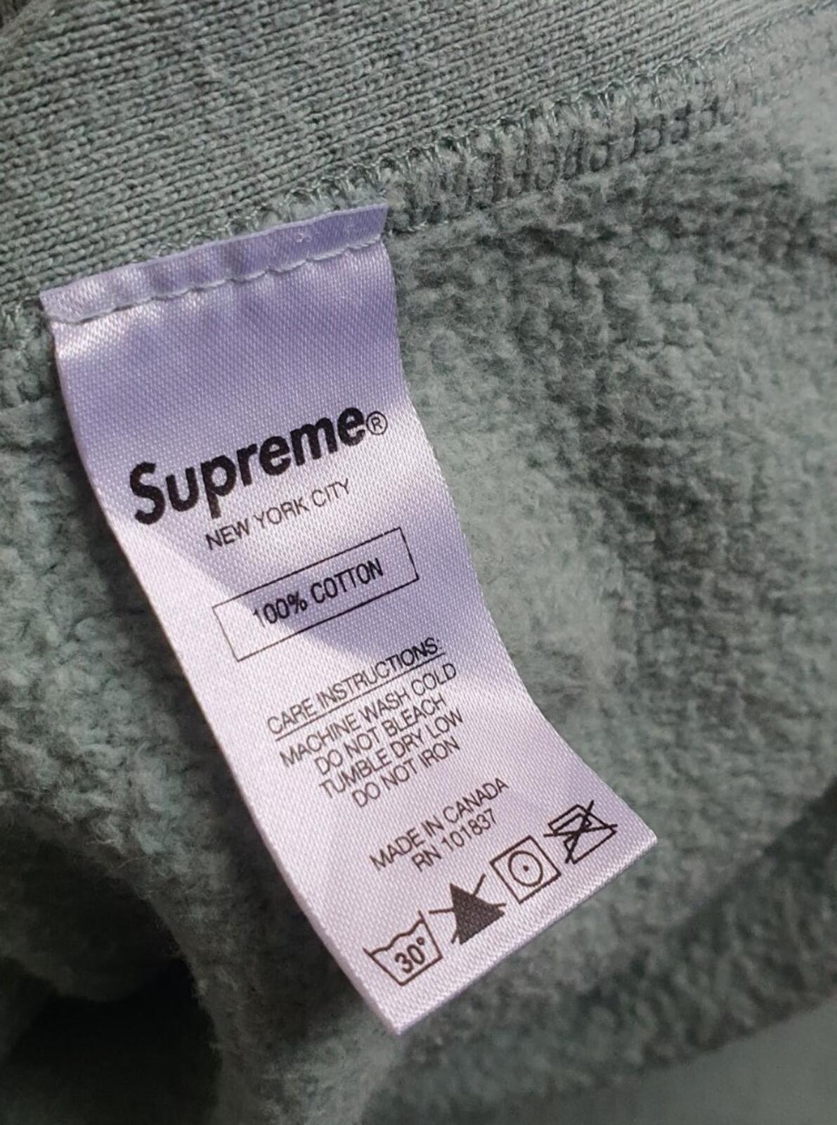 SS17 Supreme Chenille Arc Logo Hooded Sweatshirt Size M Medium Seafoam hoodie