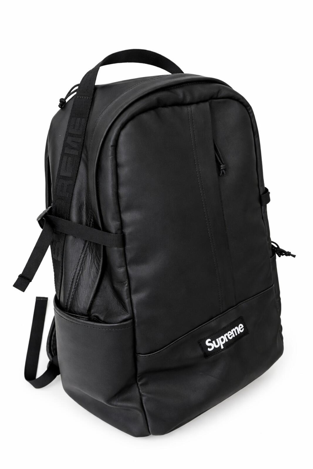 FW23 Supreme Leather Backpack Black