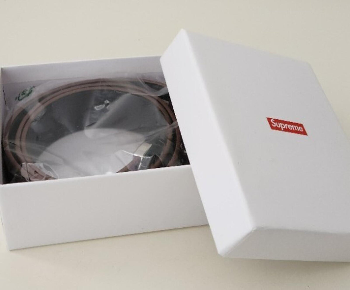 FW22 Supreme Glitter Vinyl Ranger Belt Size M Medium Brown Leather New Accessory