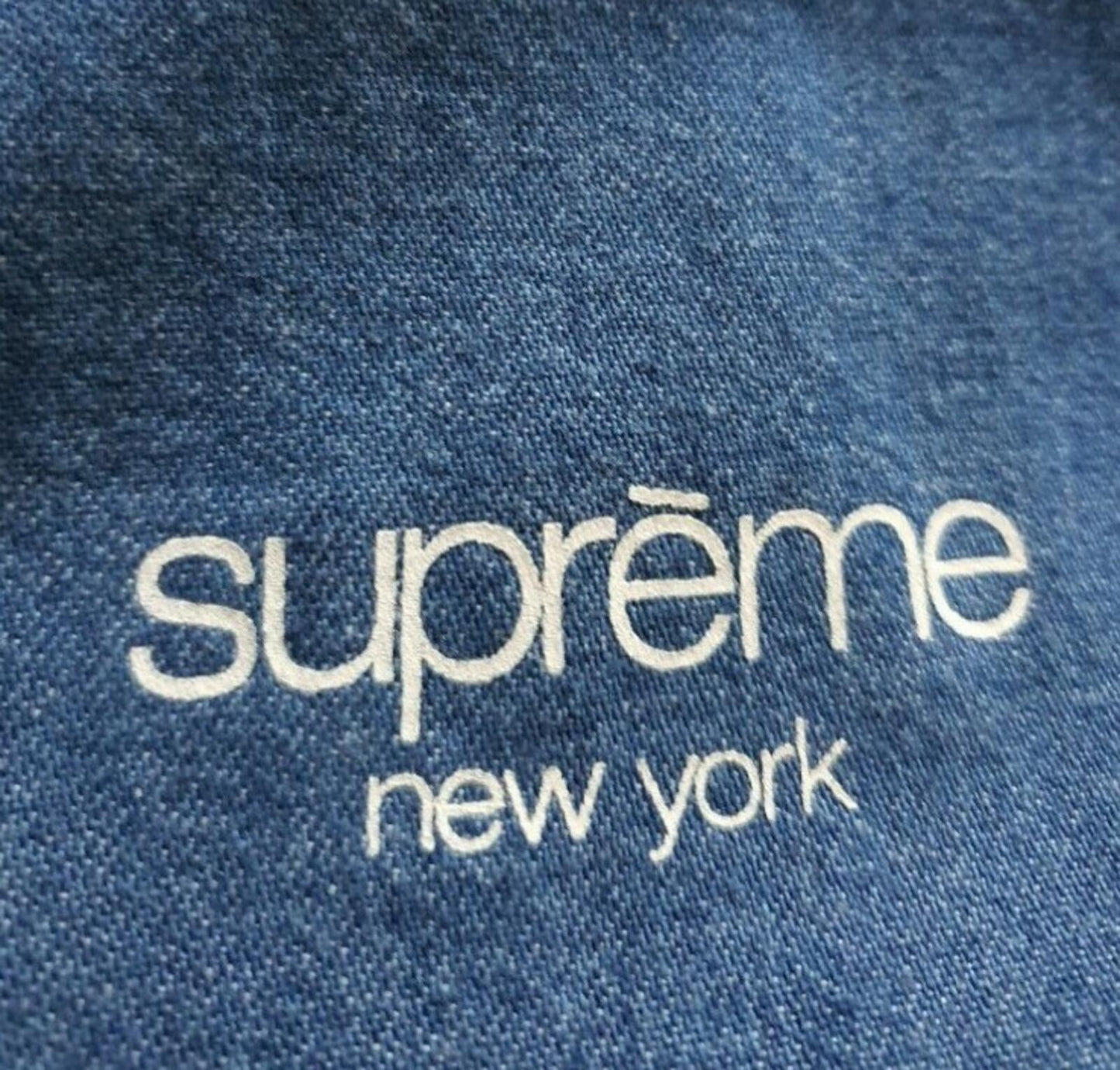 SS14 Supreme Baseball Denim Flannel S/S Shirt size L