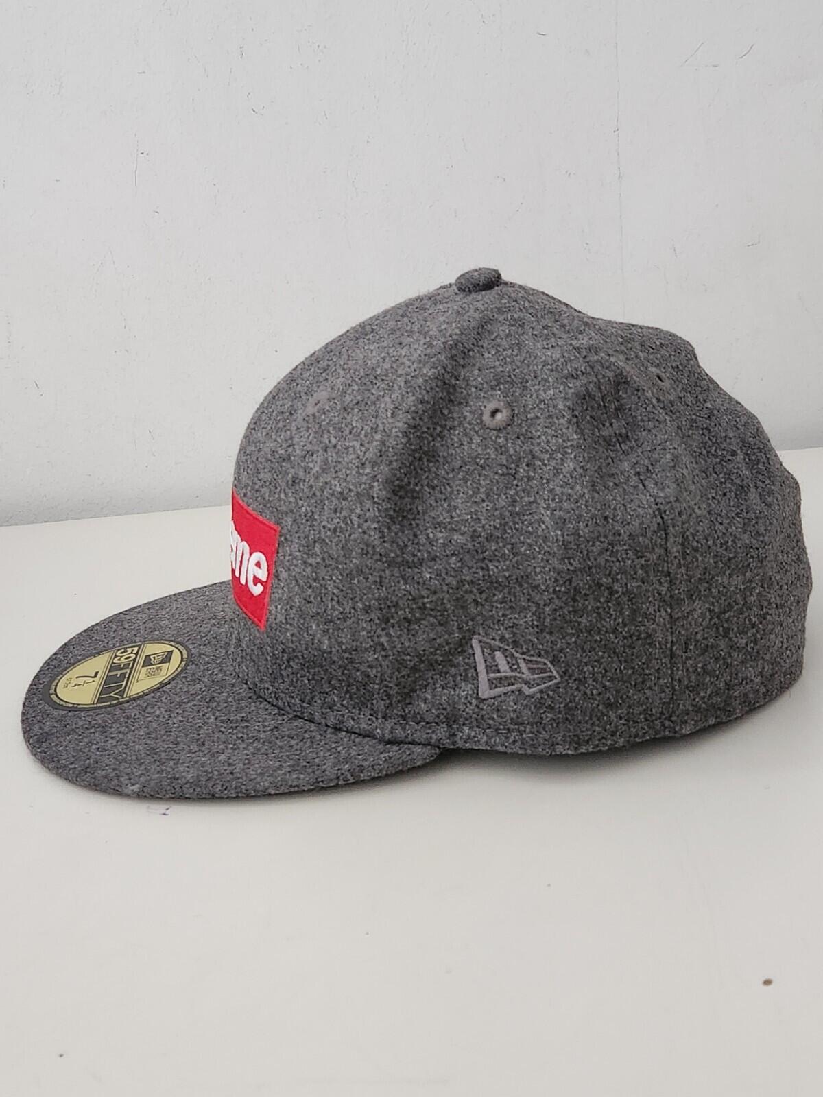 FW11 Supreme Loro Piana Box Logo New Era Grey Wool Cashmere hat 7 1/4 Vintage