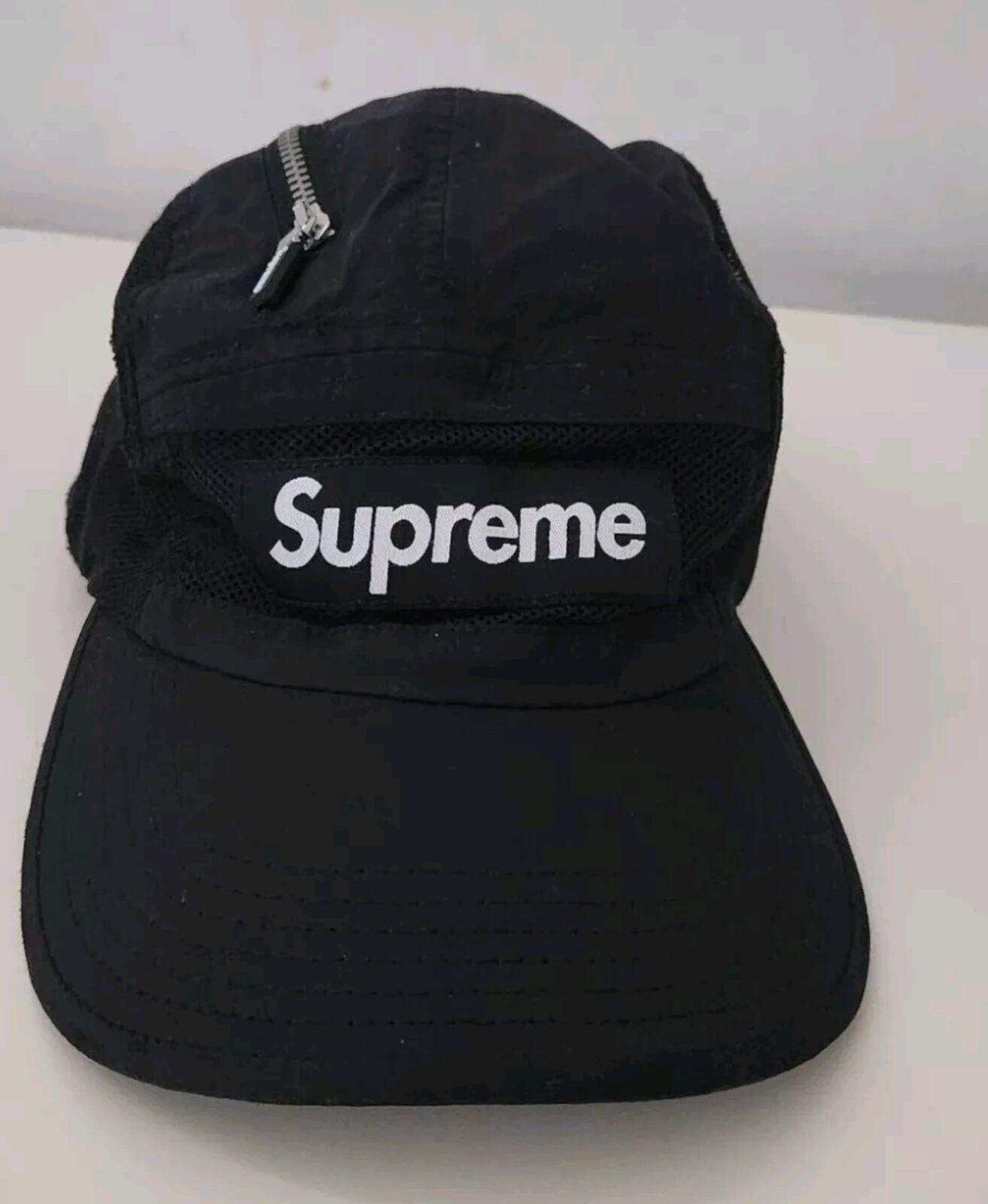 FW20 Supreme Zip Mesh Camp Cap Black