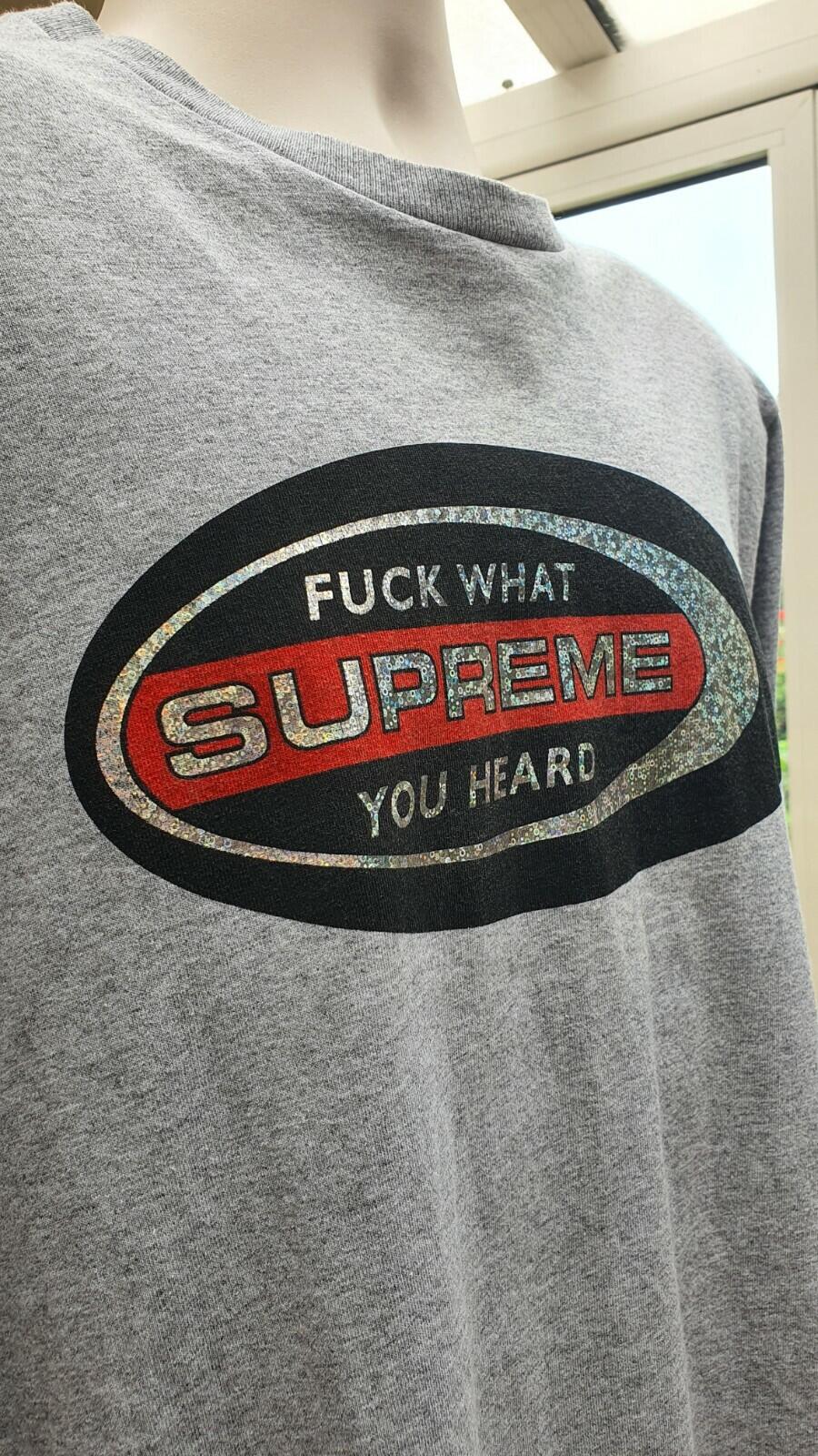 FW16 Supreme F UCK WHAT YOU HEARD L/S tee grey Long sleeve M medium T-shirt