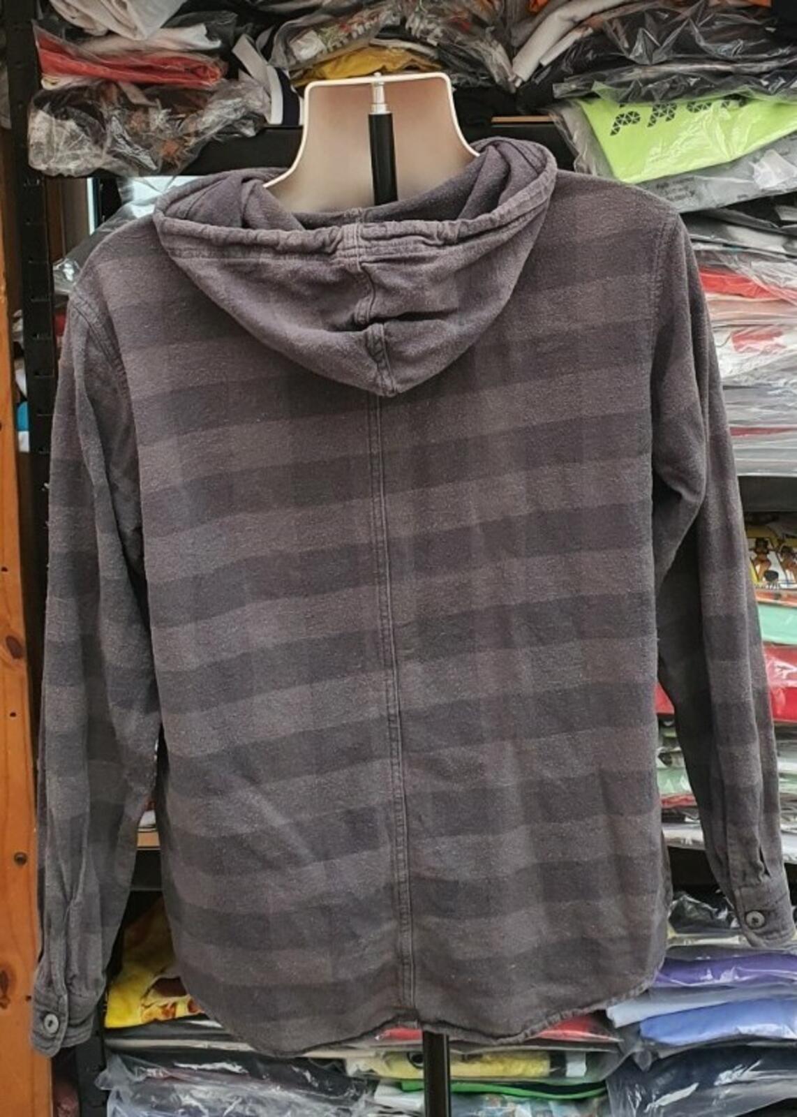 FW17 Supreme Hooded Buffalo Flannel Plaid shirt size M medium grey