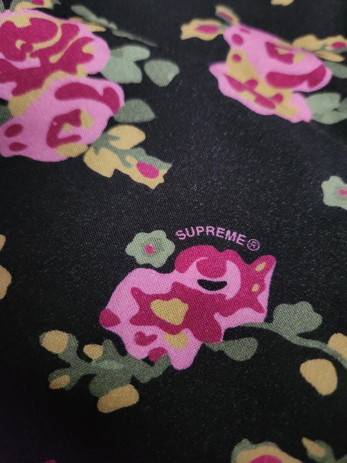 SS20 Supreme Floral Rayon S/S Shirt size L large Black