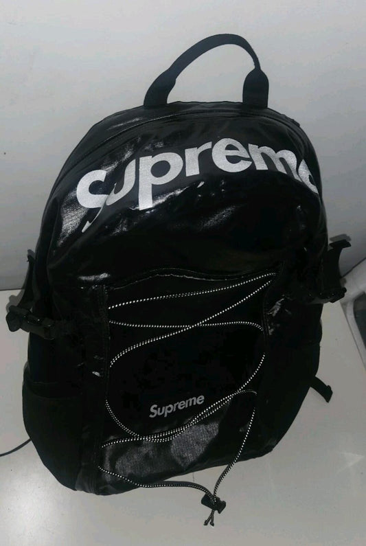 FW17 Supreme black backpack Cordura Fabric box logo Reflective text 20L Bag