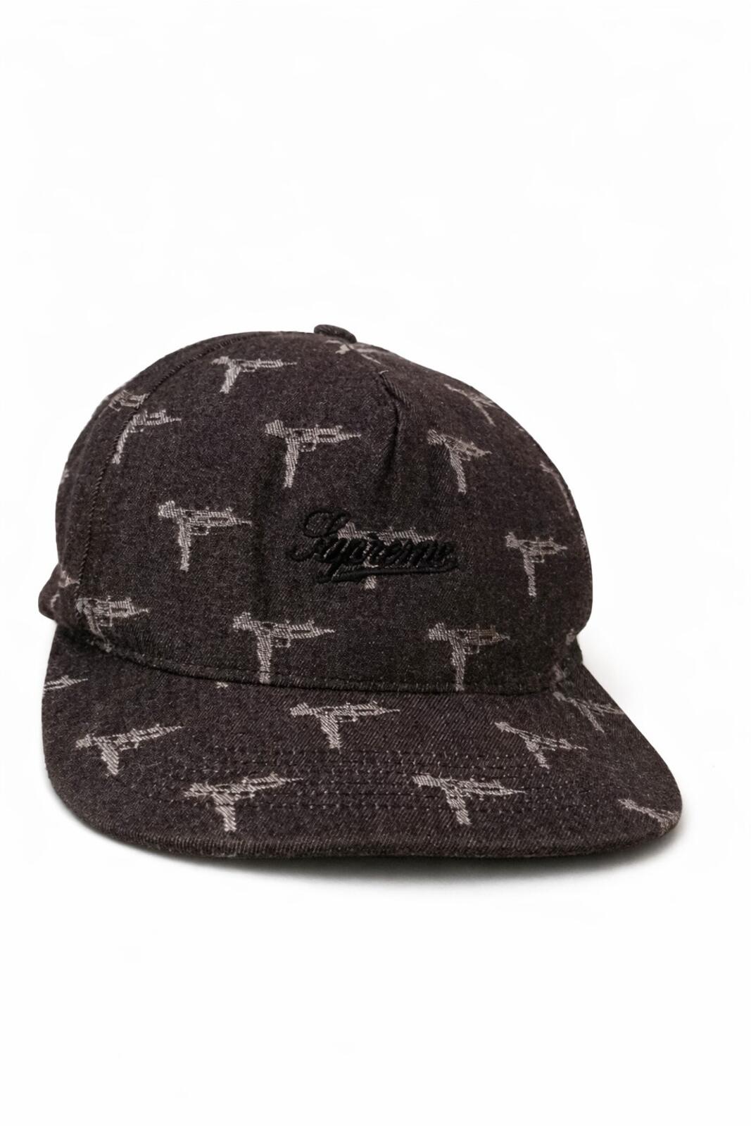 Gorra de 5 paneles Jacquard Supreme FW15 Negra