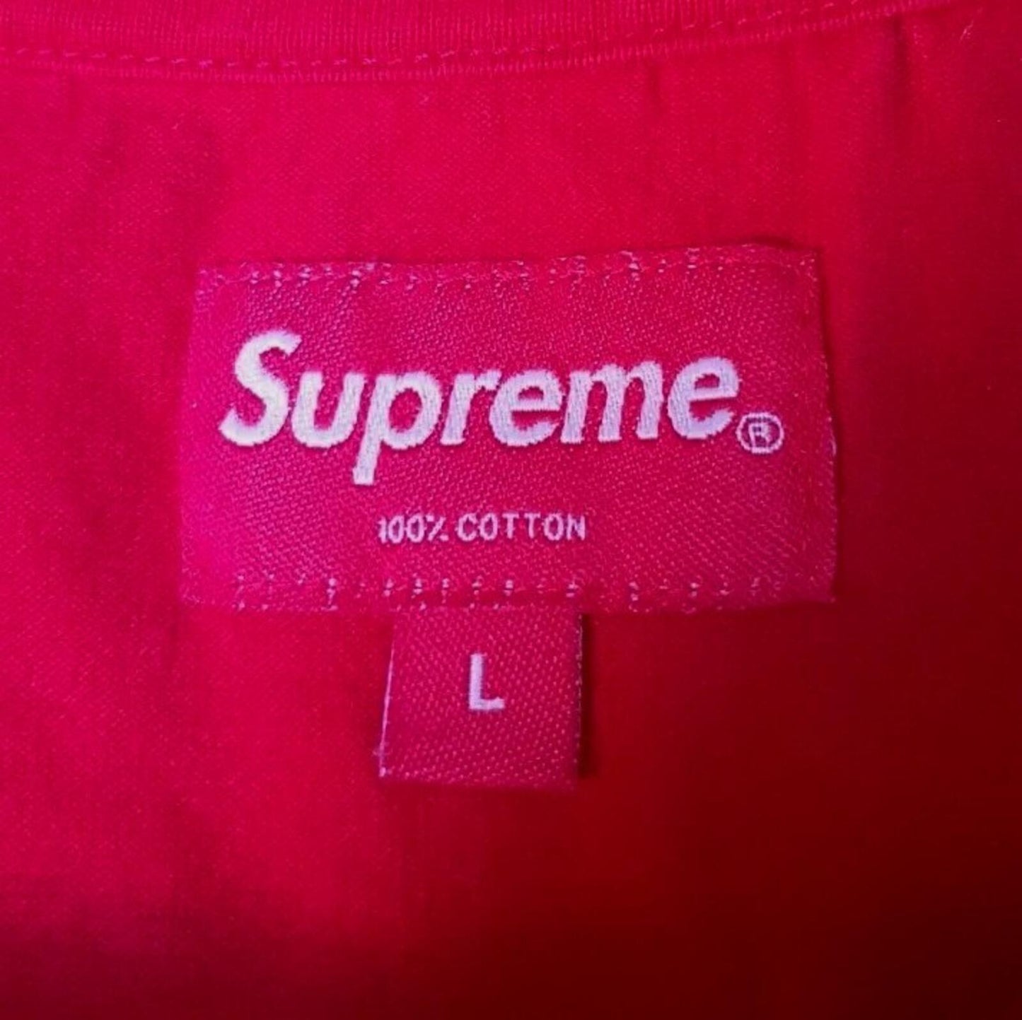 FW16 Supreme small box logo pique crewneck red size Large long sleeve top
