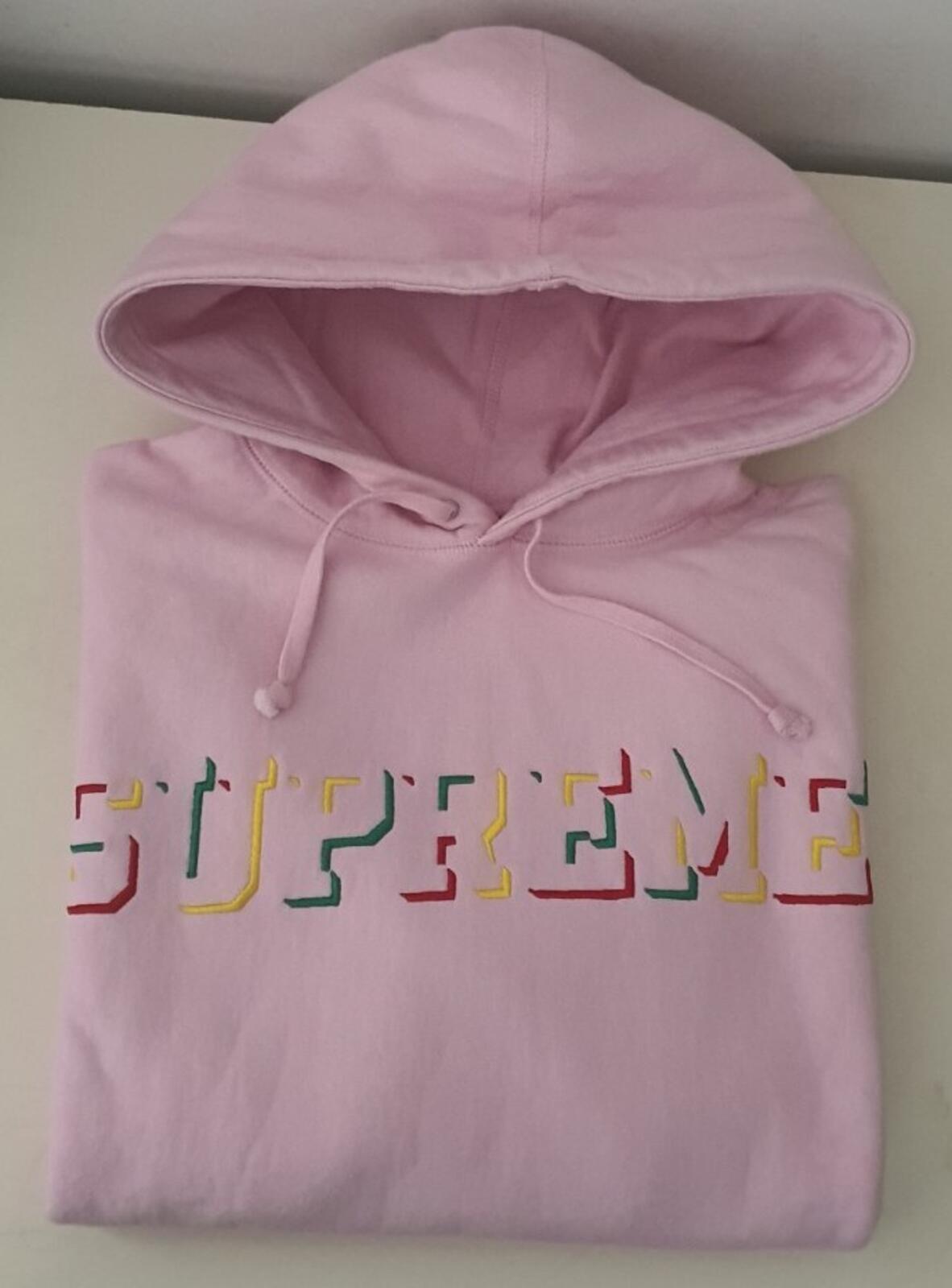 FW20 Supreme Drop Shadow Hooded Sweatshirt Light Pink Size S