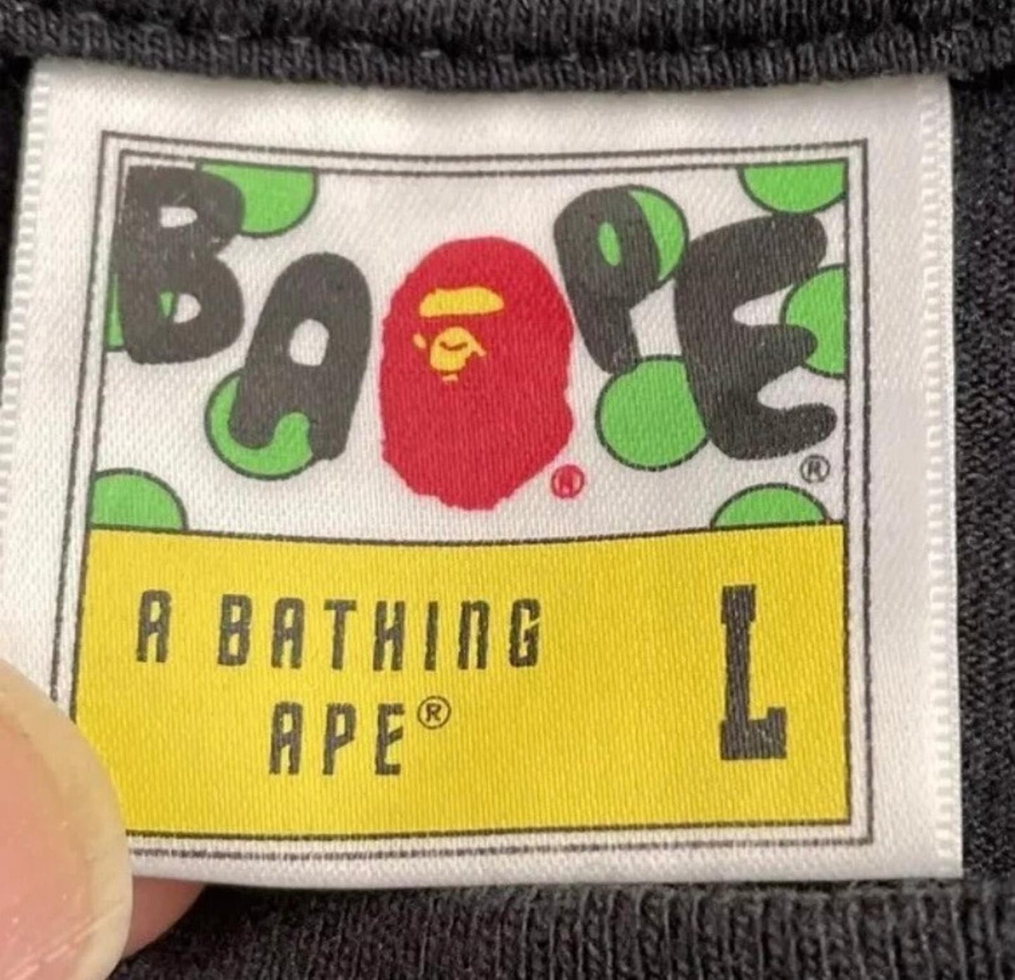 A Bathing Ape World Gone Mad Overlap Tee Black Size L BAPE