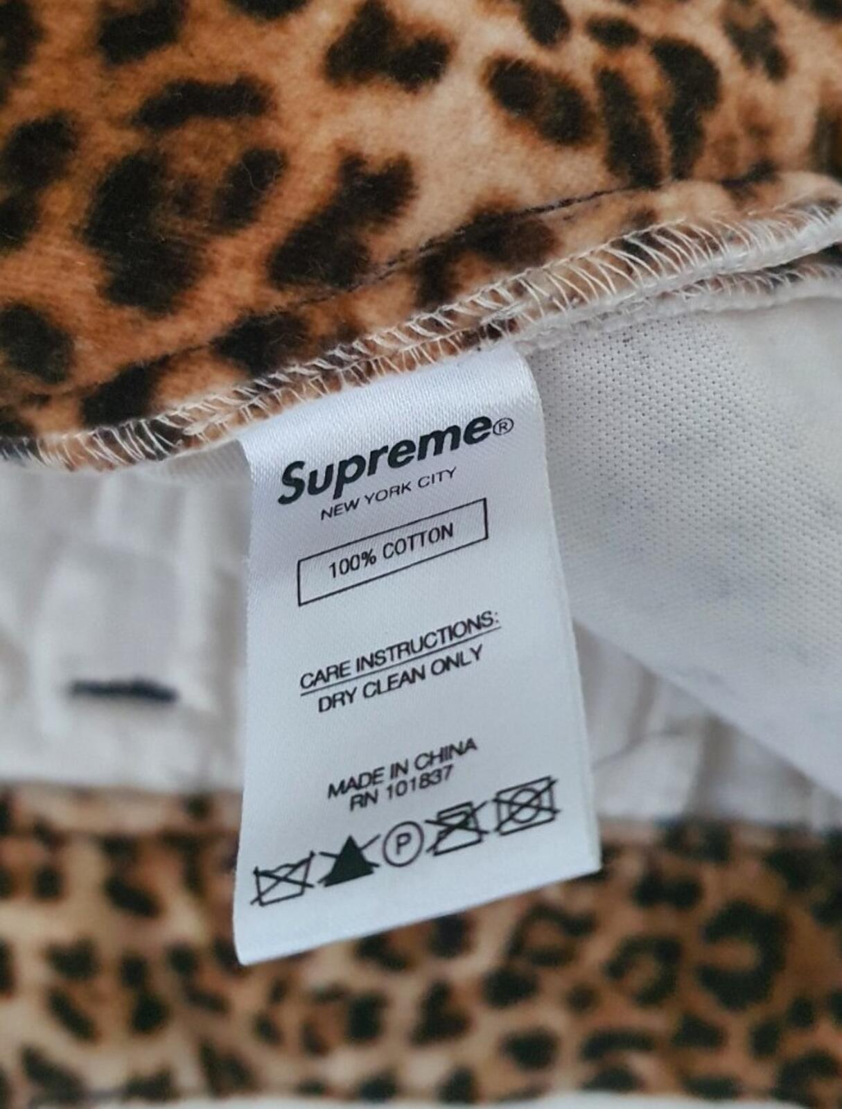 SS19 Supreme Velvet Leopard work short size 34 shorts