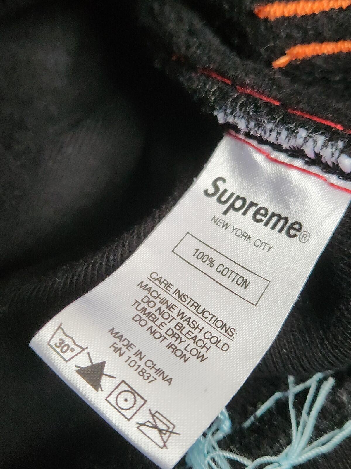 FW20 Supreme Big Stitch hooded sweatshirt size M Medium hoodie Black
