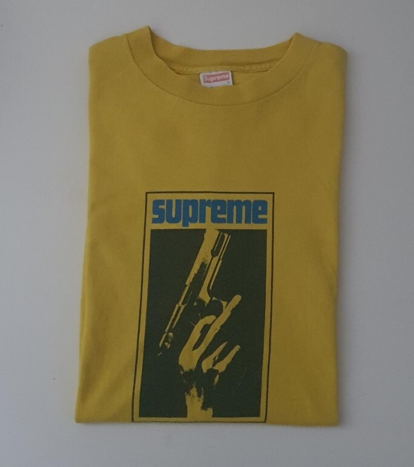 SS05 Supreme STAX Records Gun Tee Yellow Size M