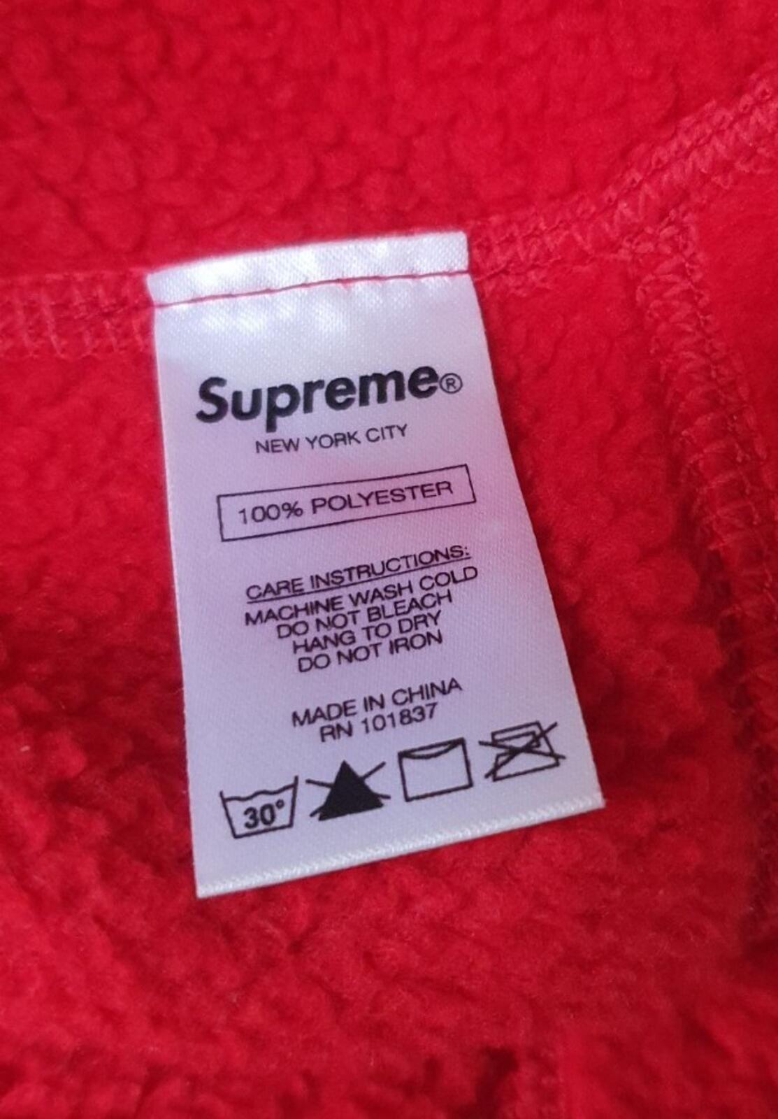 FW17 Supreme Polartec Deep Pile Balaclava red fleece beanie