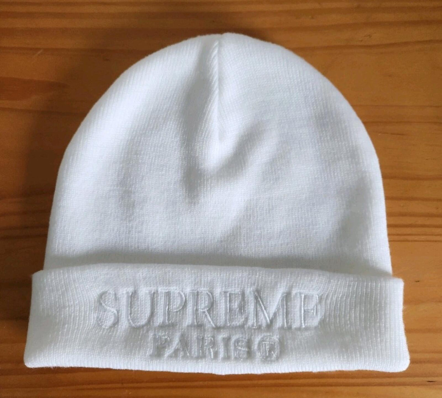 SS19 Supreme Tonal Logo Beanie White