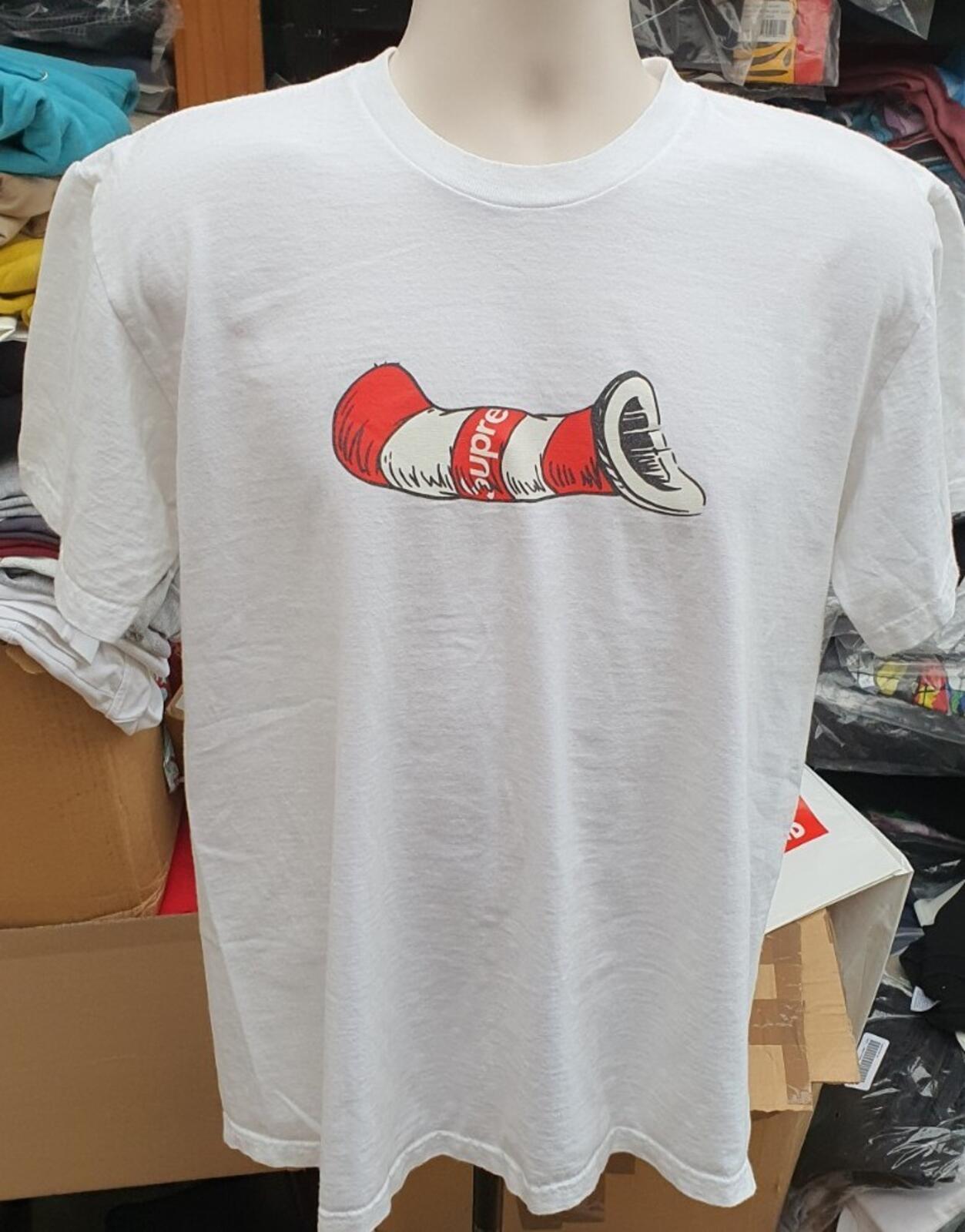 FW18 Supreme Cat in the Hat Tee White Size M