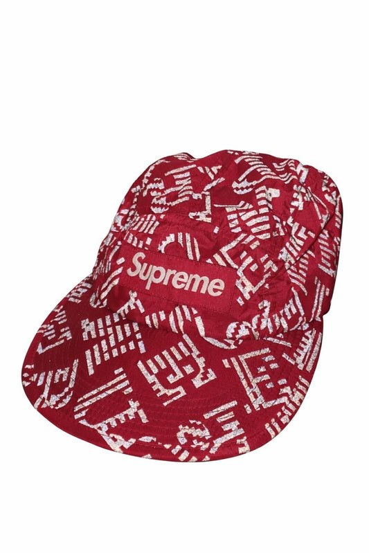 SS15 Supreme Reflective Soft Bill Camp Cap Box Logo rote Mütze