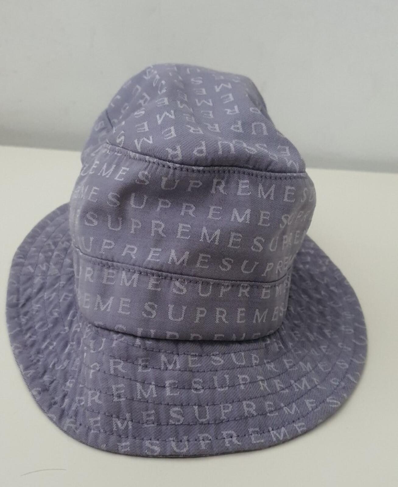 Gorro de pescador SS16 Supreme Jacquard Logos Twill triturador M/L azul