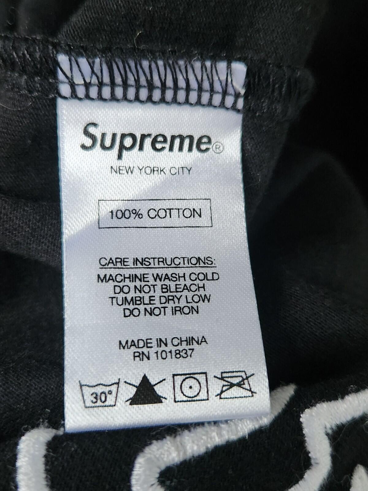 FW17 Supreme 2-Tone S/S Henley Black Tee size M Medium T-shirt