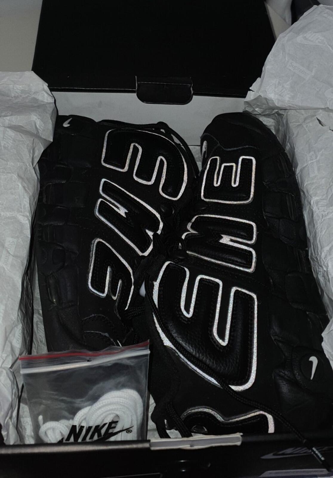 SS17 Supreme x Nike Air More Uptempo Schwarz UK 6.5 US 7.5 EUR 40.5 Los