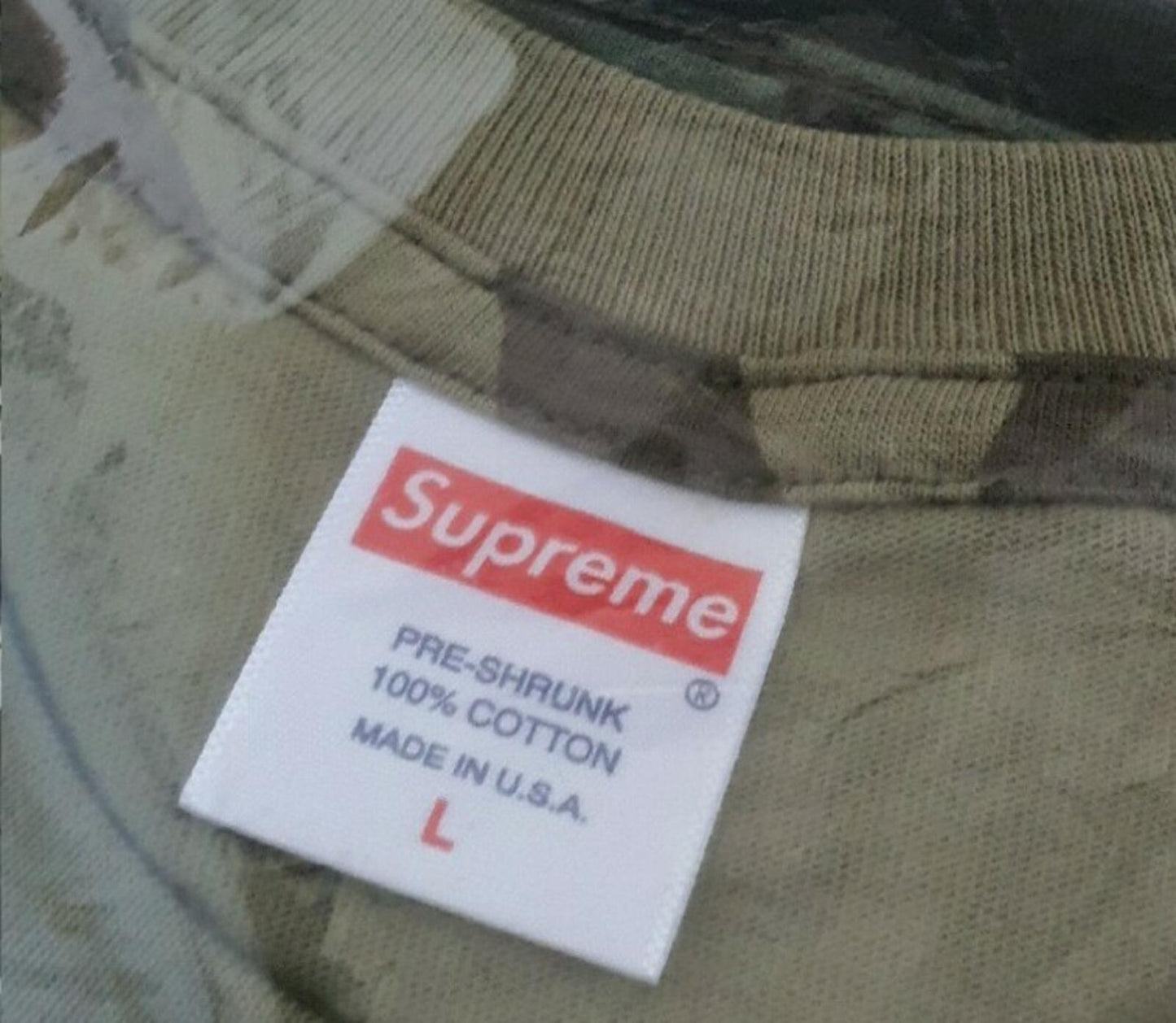 SS20 Supreme Pitbull Tee Woodland Camo Size L