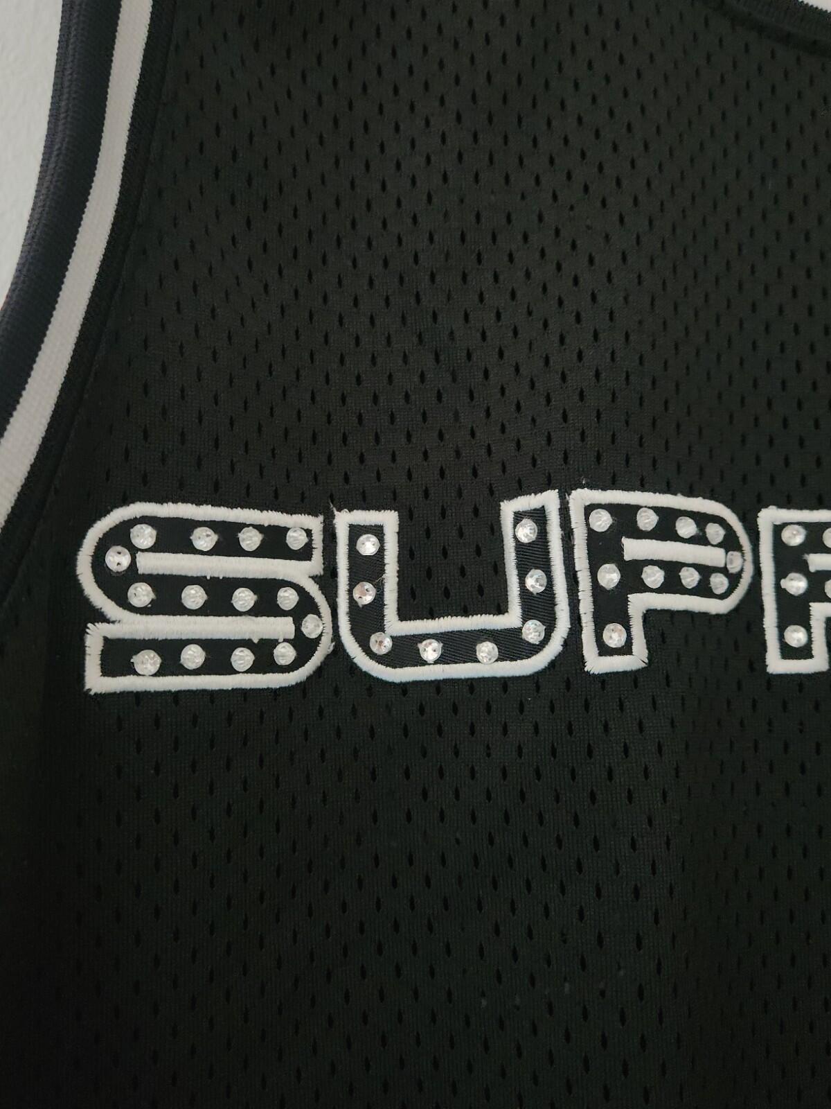 Camiseta de baloncesto sin mangas Supreme Rhinestone SS19 talla M color negro